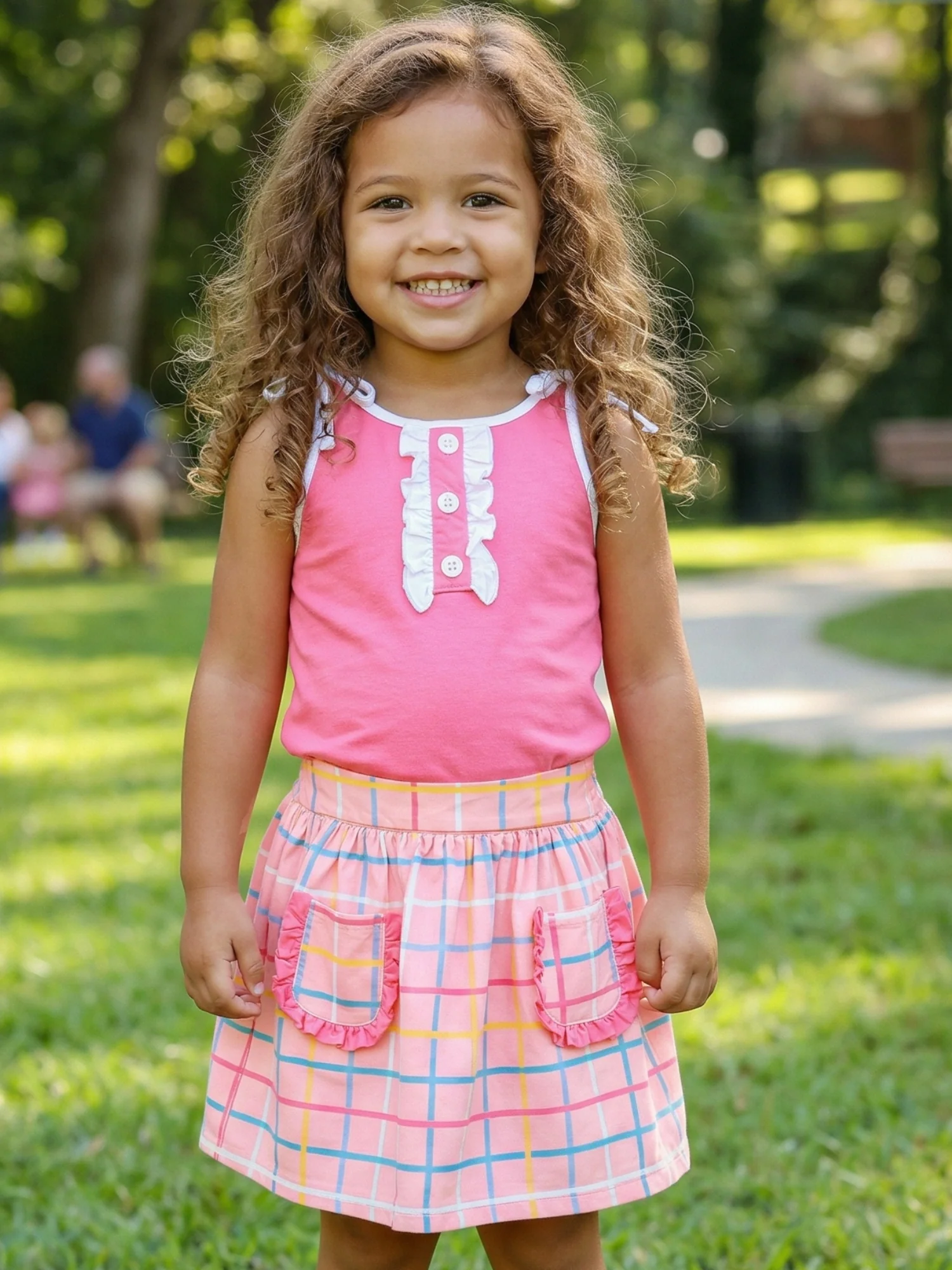 2-Piece Pocket Skort Set - Dreamscape Plaid