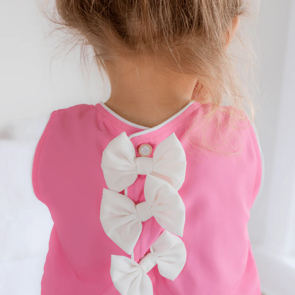 3 Bow Swing Back Bloomer Set - Pink Gingham - Image 3