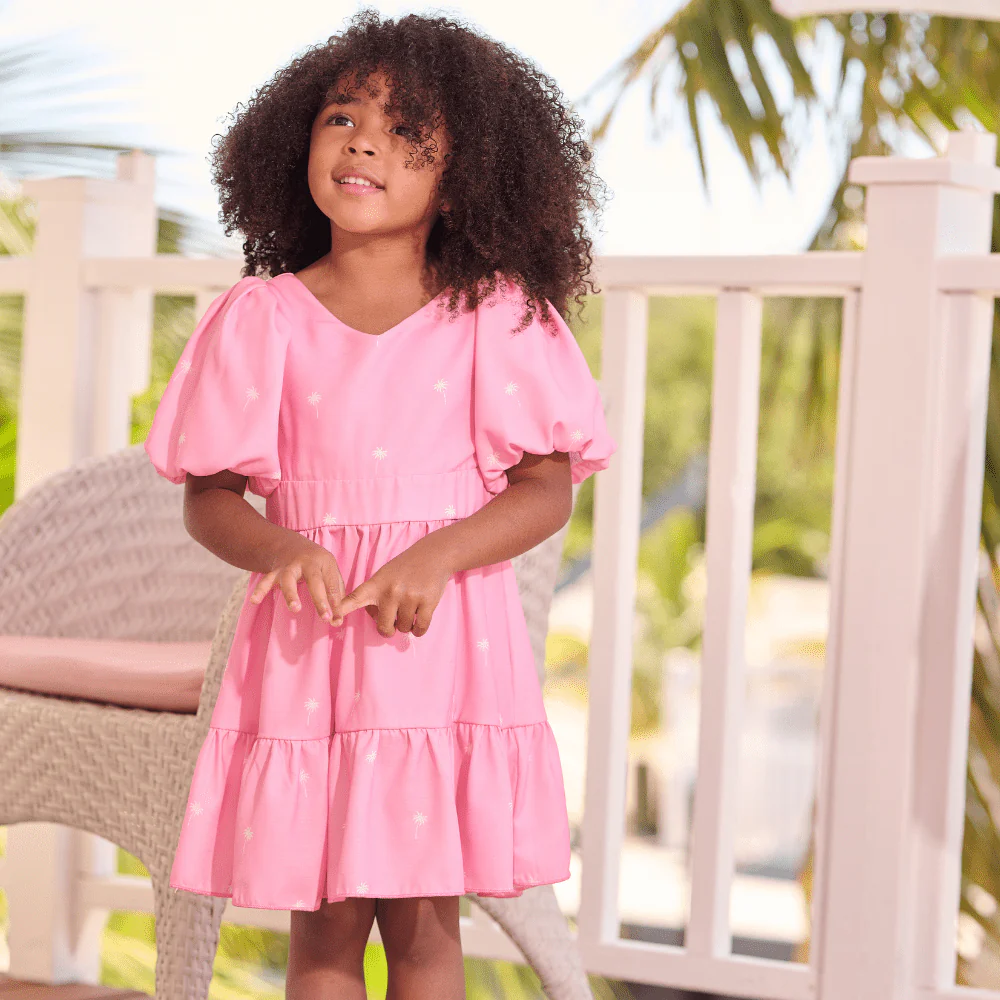 Abby Dress - Pink Palm Trees - Image 4