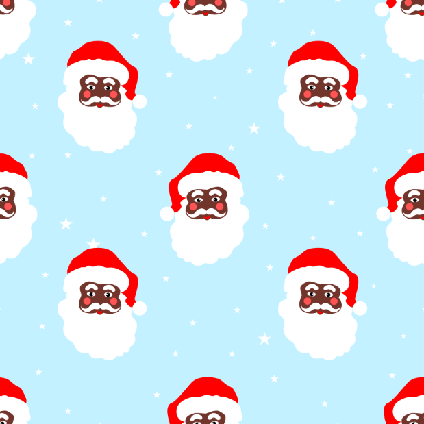 Adult Button Down Pajamas - Vintage Black Santa Holiday Lounge - Image 3