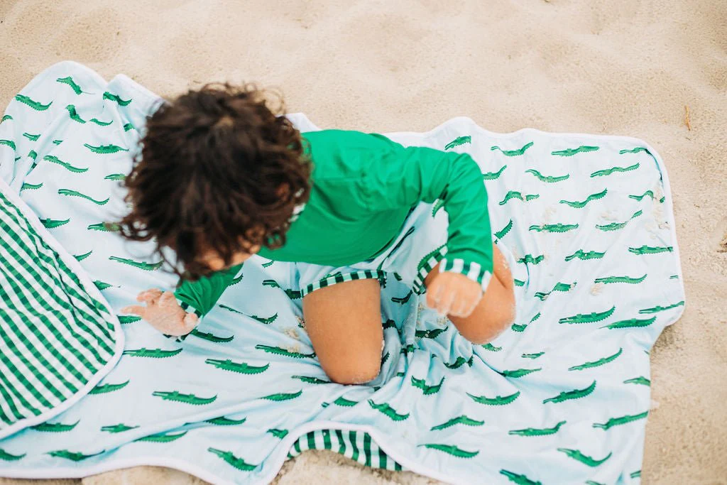 Swim Towel - Blue Alligator - Image 3