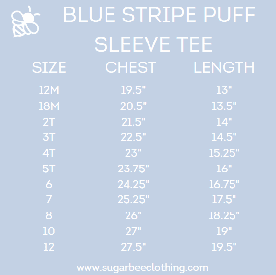 Amelia Peter Pan Puff Sleeve Tee - Blue Stripe - Image 6