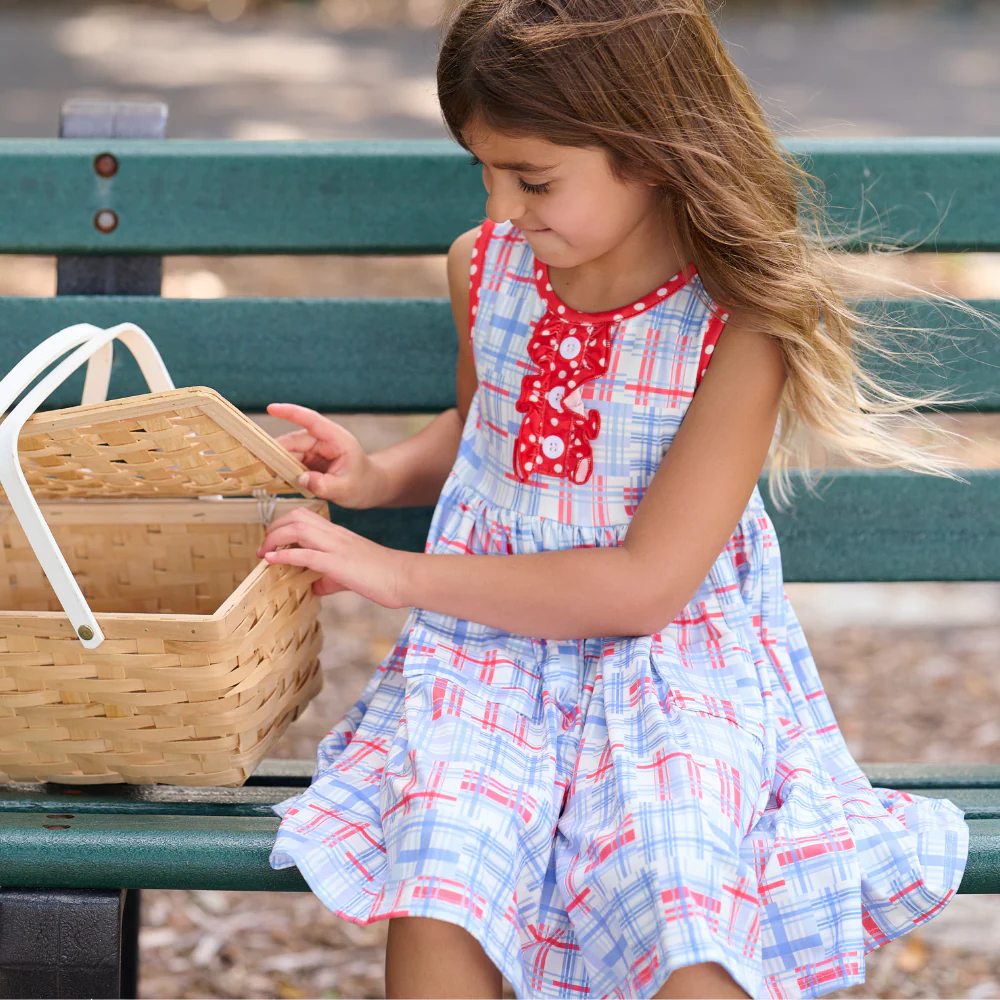 Anna Ruffle Tank Twirl Dress - Cape Cod Madras - Image 7
