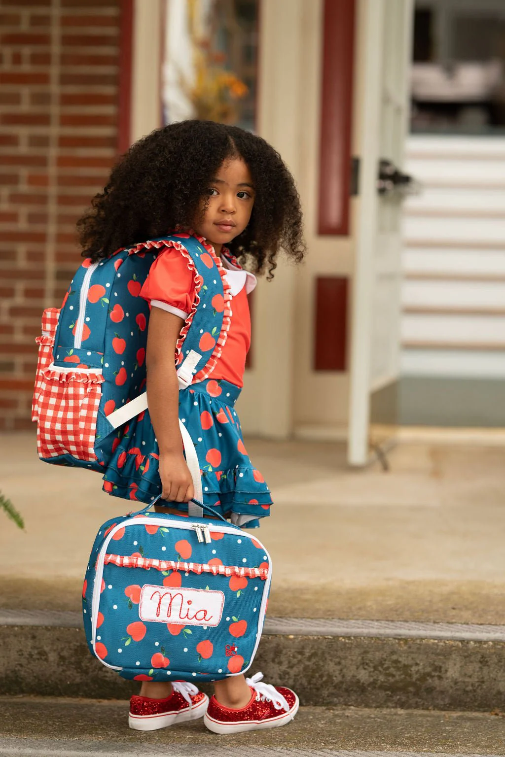 Backpack - Apples on Navy - Image 3