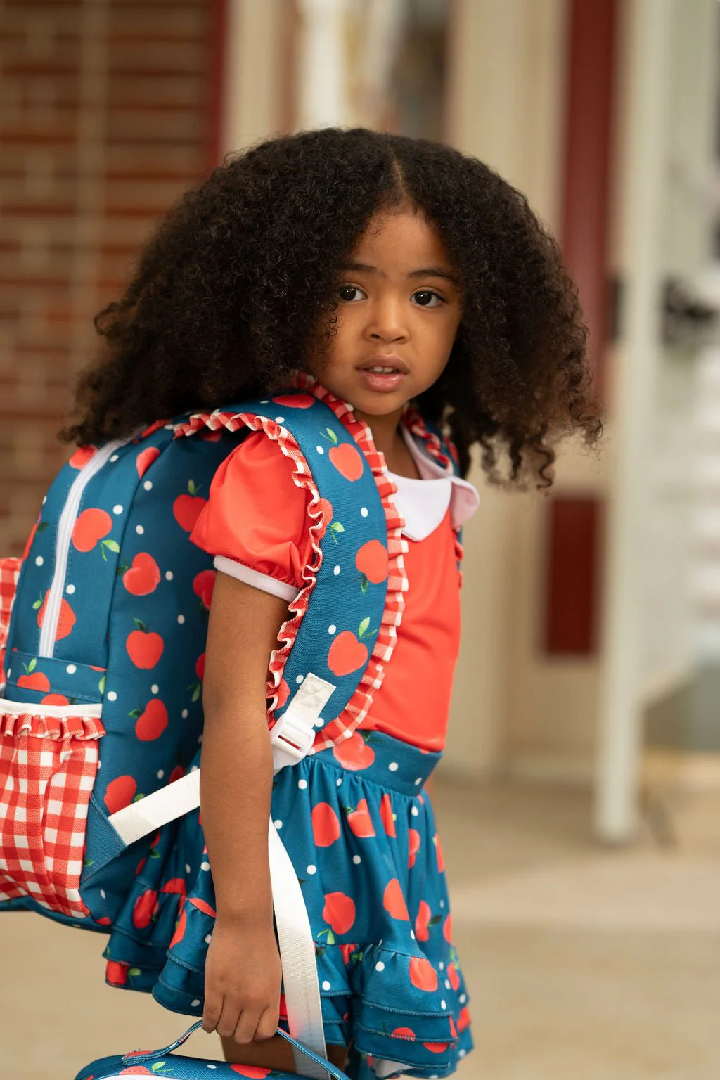 Backpack - Apples on Navy - Image 4
