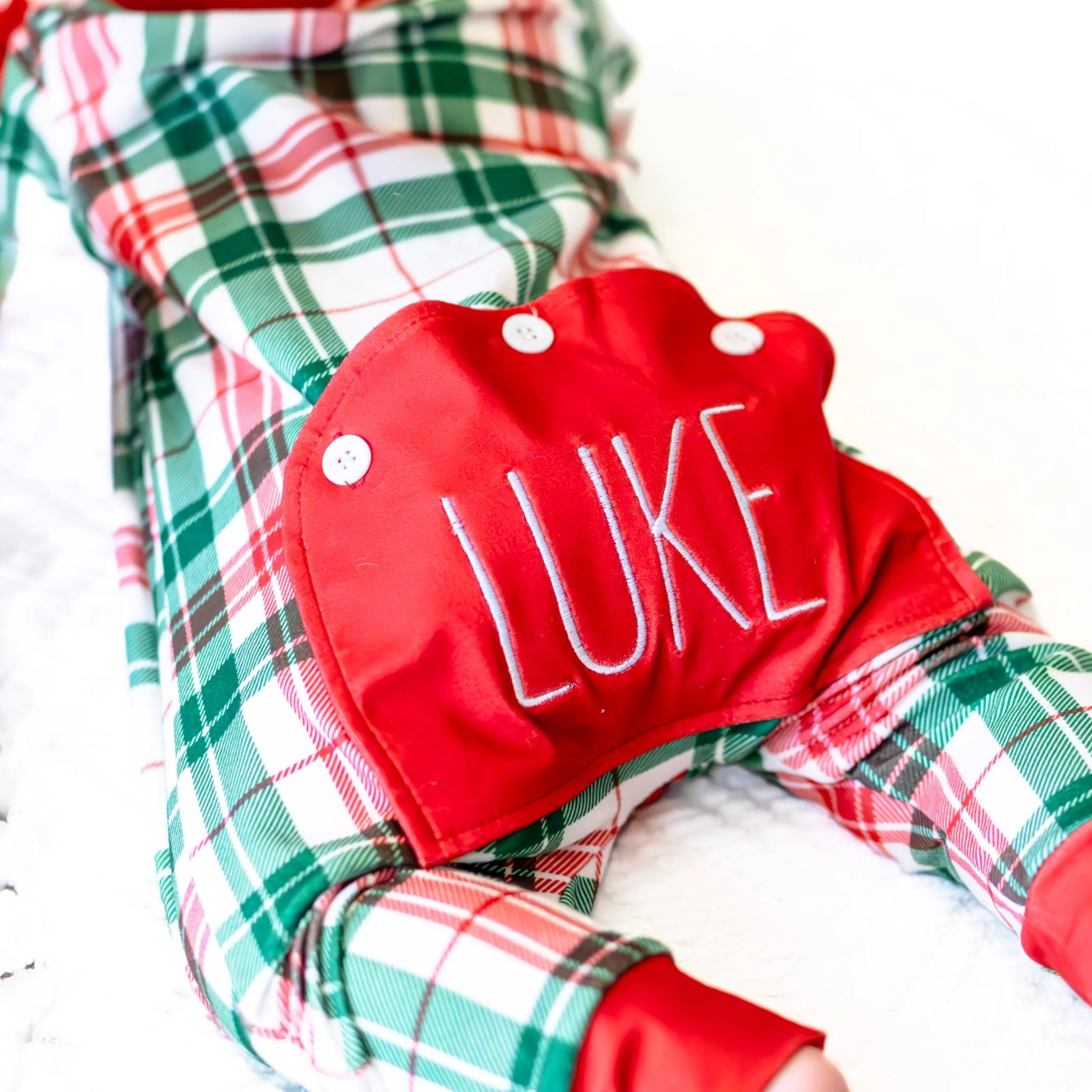 Baby Buttflap Pajamas - Christmas Plaid Holiday Lounge - Image 3