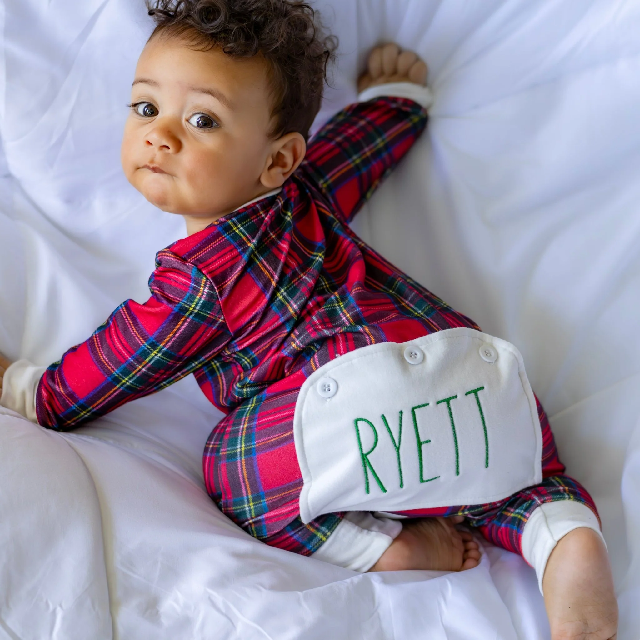 Baby Buttflap Pajamas - Tartan Holiday Lounge - Image 3