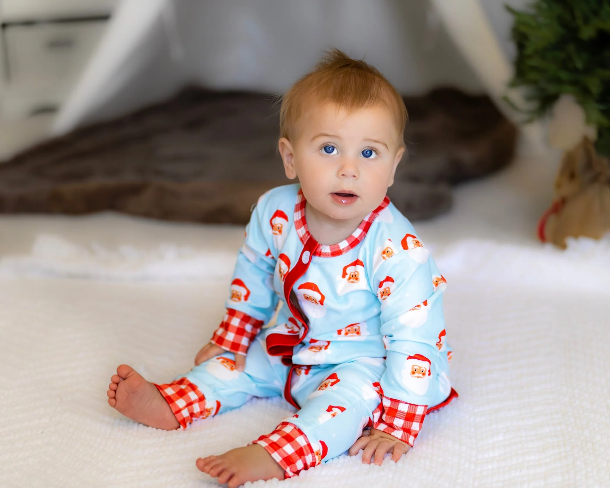 Baby Buttflap Pajamas - Vintage Santa Holiday Lounge - Image 3