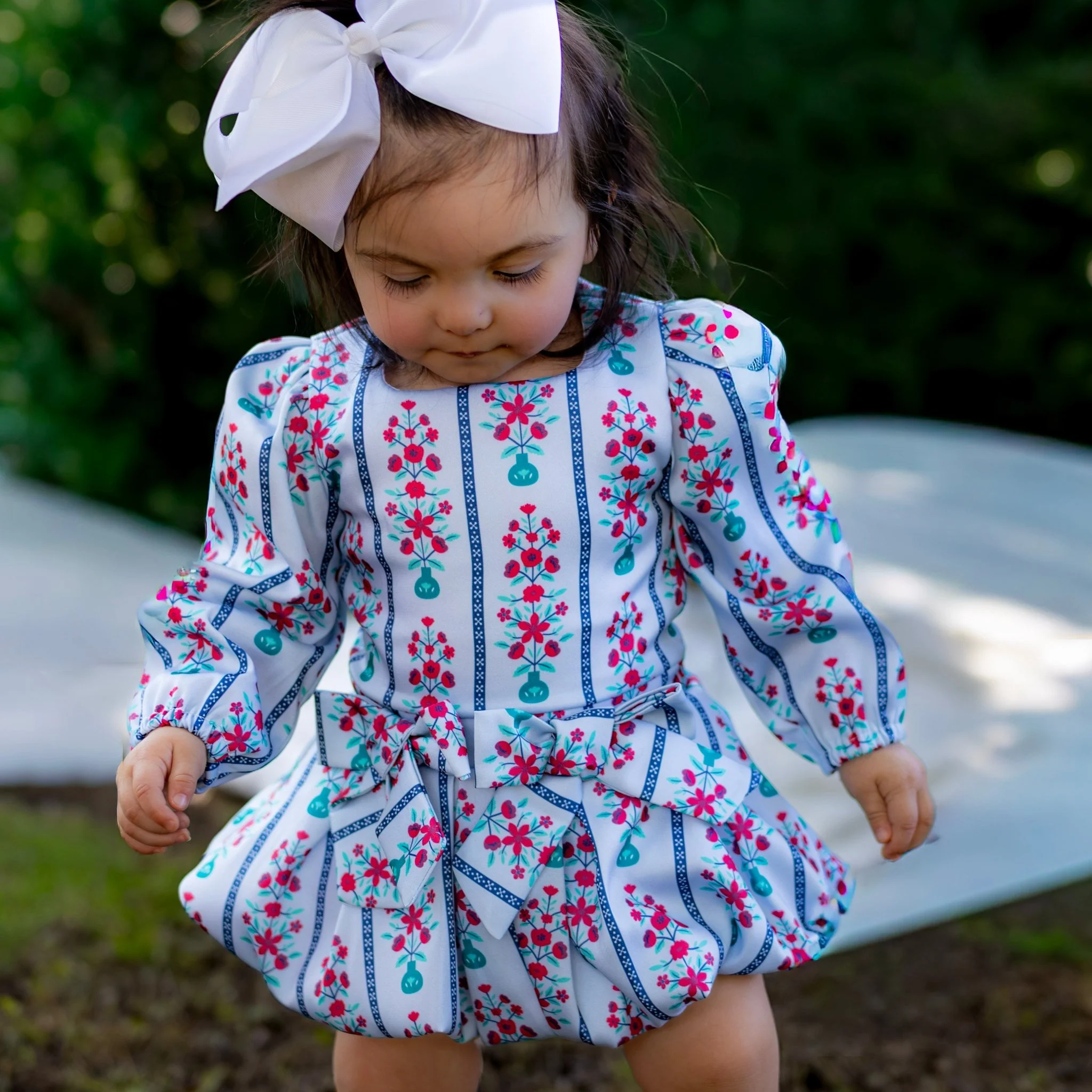 Baby Camille Bubble Dress - Snowberry stripes - Image 4