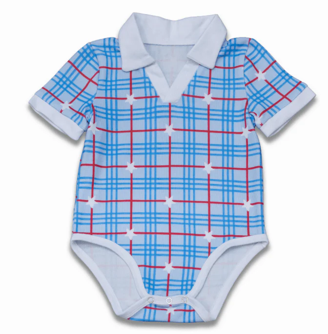 Baby Patrick SS Clubhouse Polo One Piece - Star Spangled - Image 5