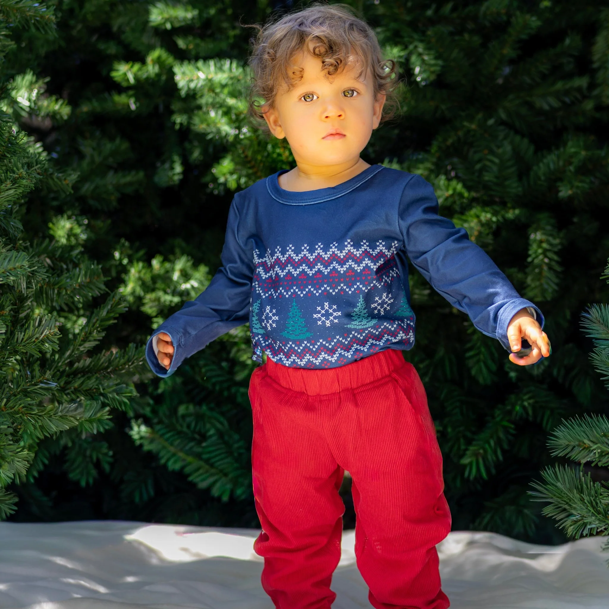 Baby Tucker Crew Sweater - Peppermint Pines - Image 2