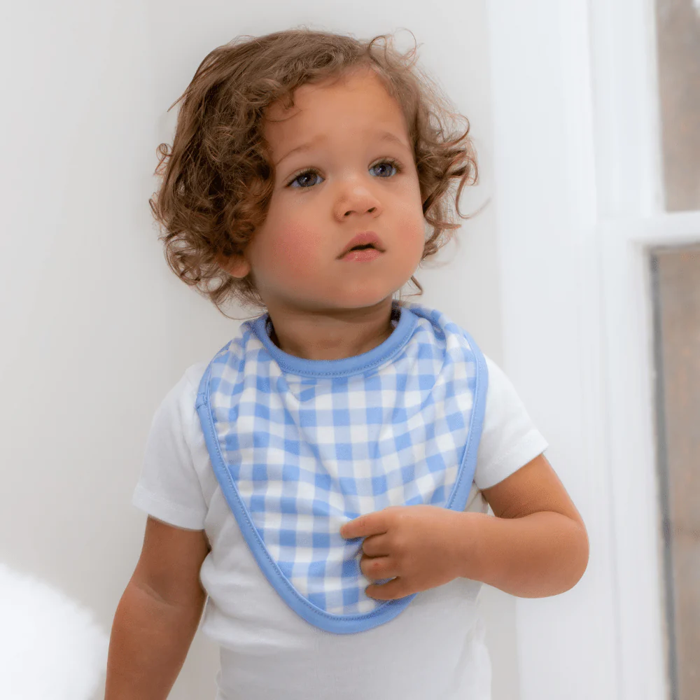 Bandana Bib - Blue Gingham