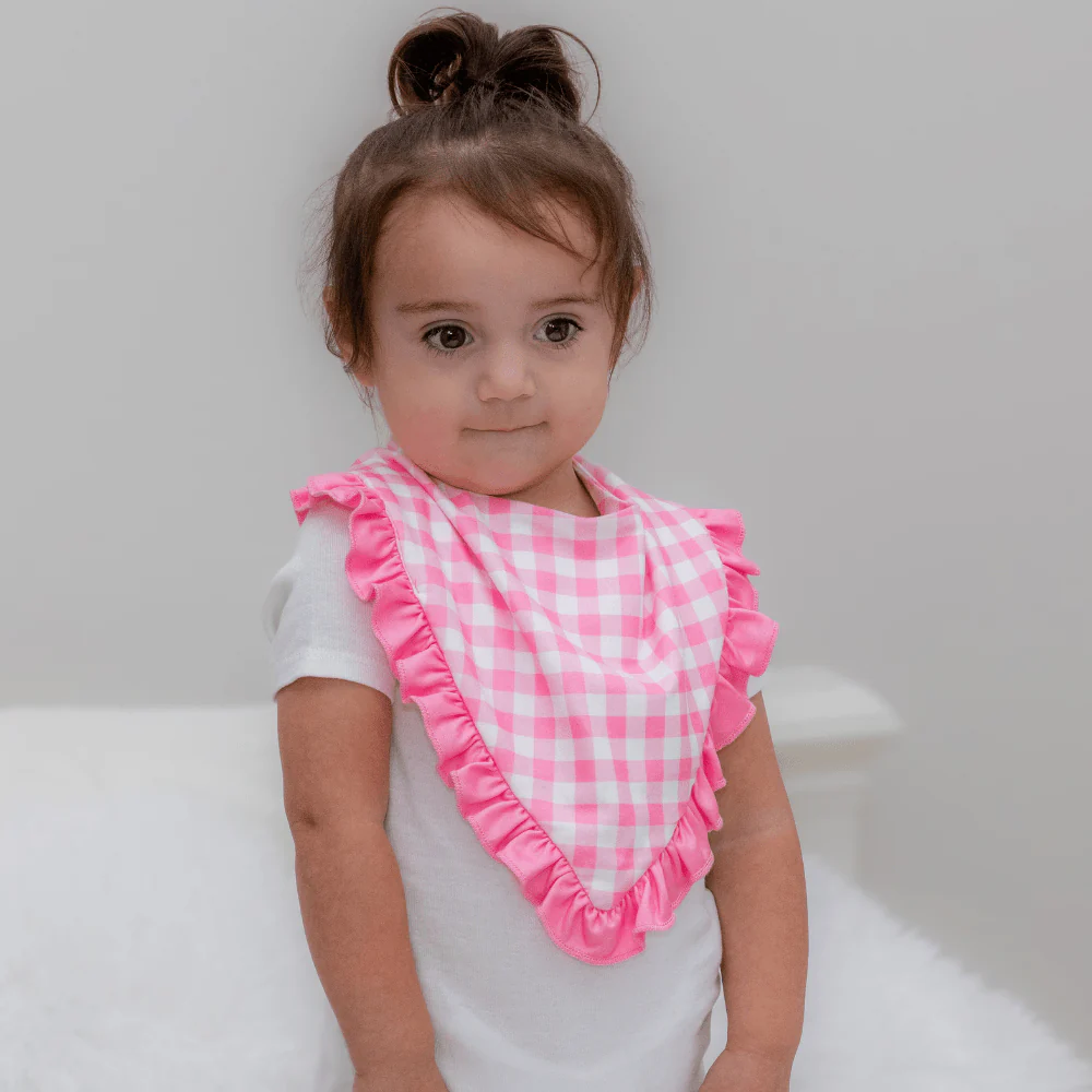 Bandana Bib - Pink Gingham