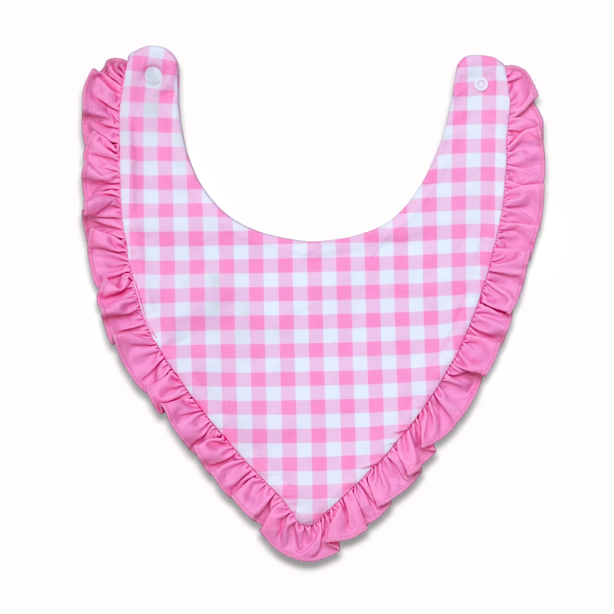 Bandana Bib - Pink Gingham - Image 3