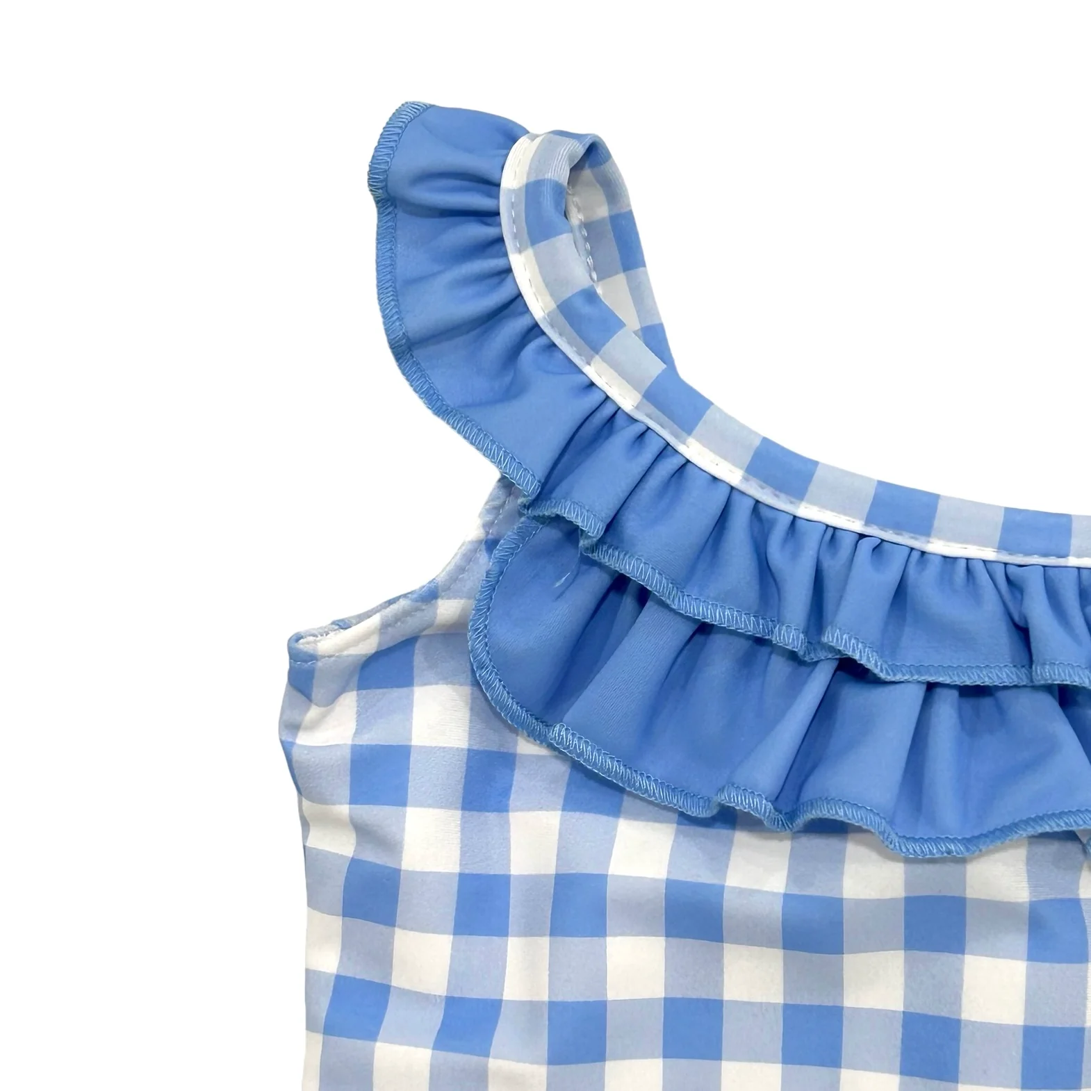 Bow Back Swimsuit - Blue Gingham - Image 9