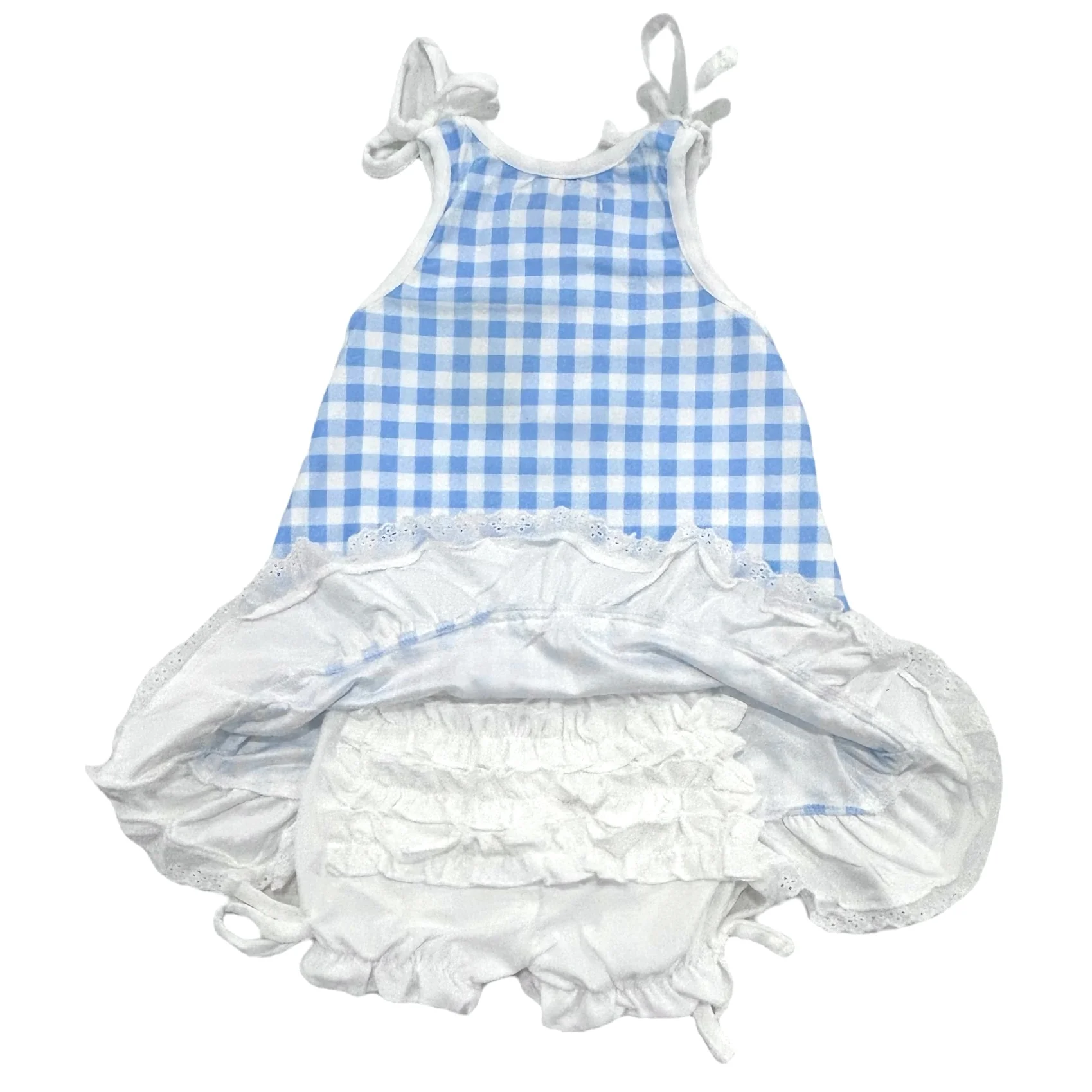 Gown with Bloomers - Blue Gingham - Image 5