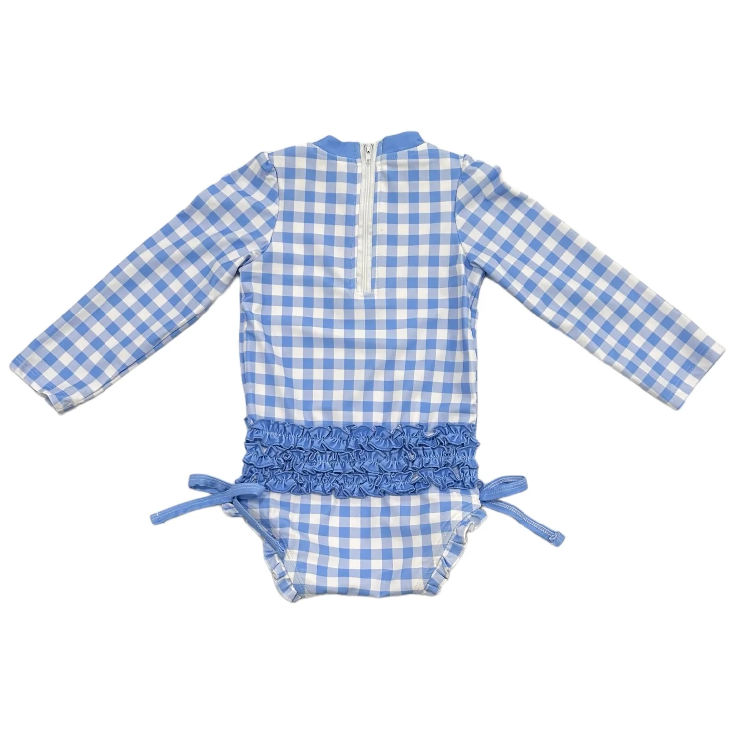 Ruffle Bottom Swimsuit - Blue Gingham - Image 6