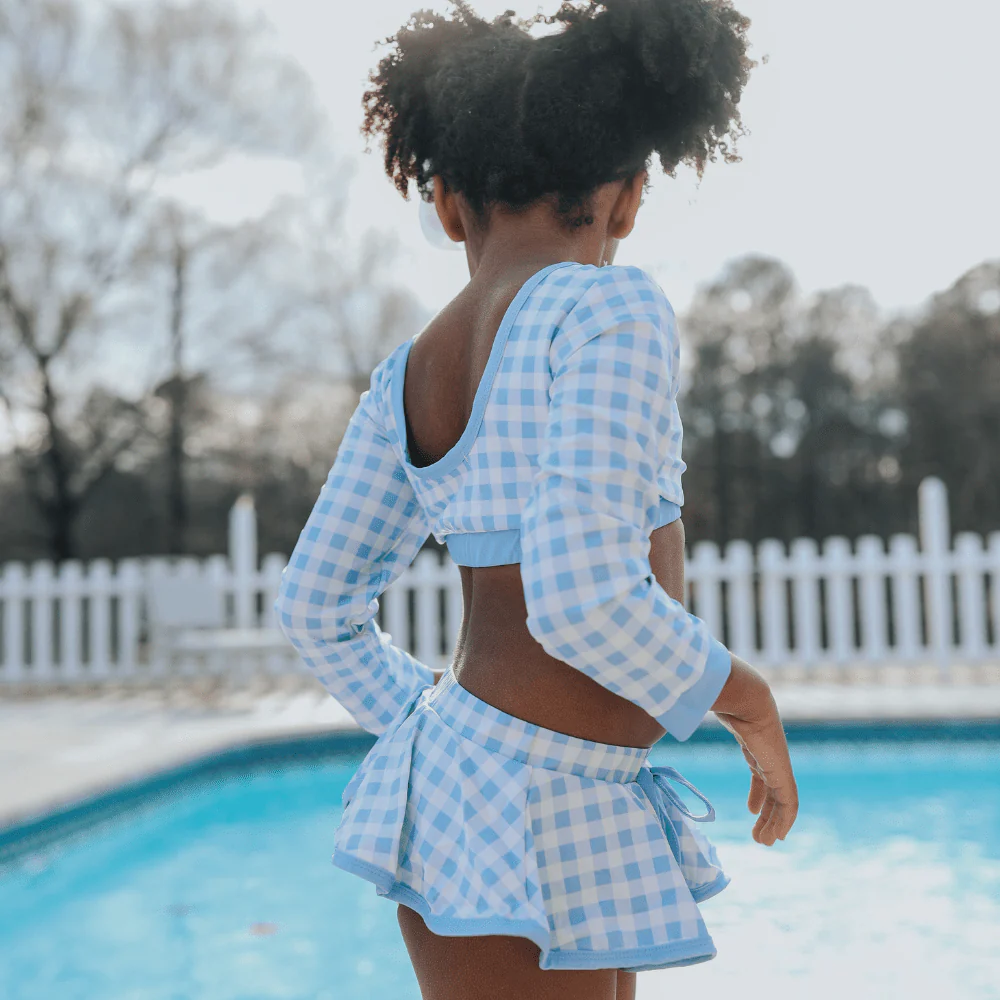 Skirt Bikini - Blue Gingham - Image 4