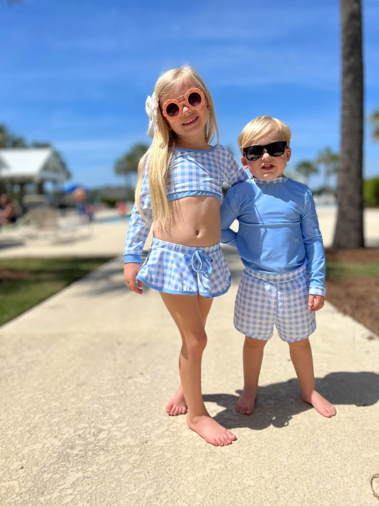 Swim Shorts - Blue Gingham - Image 3