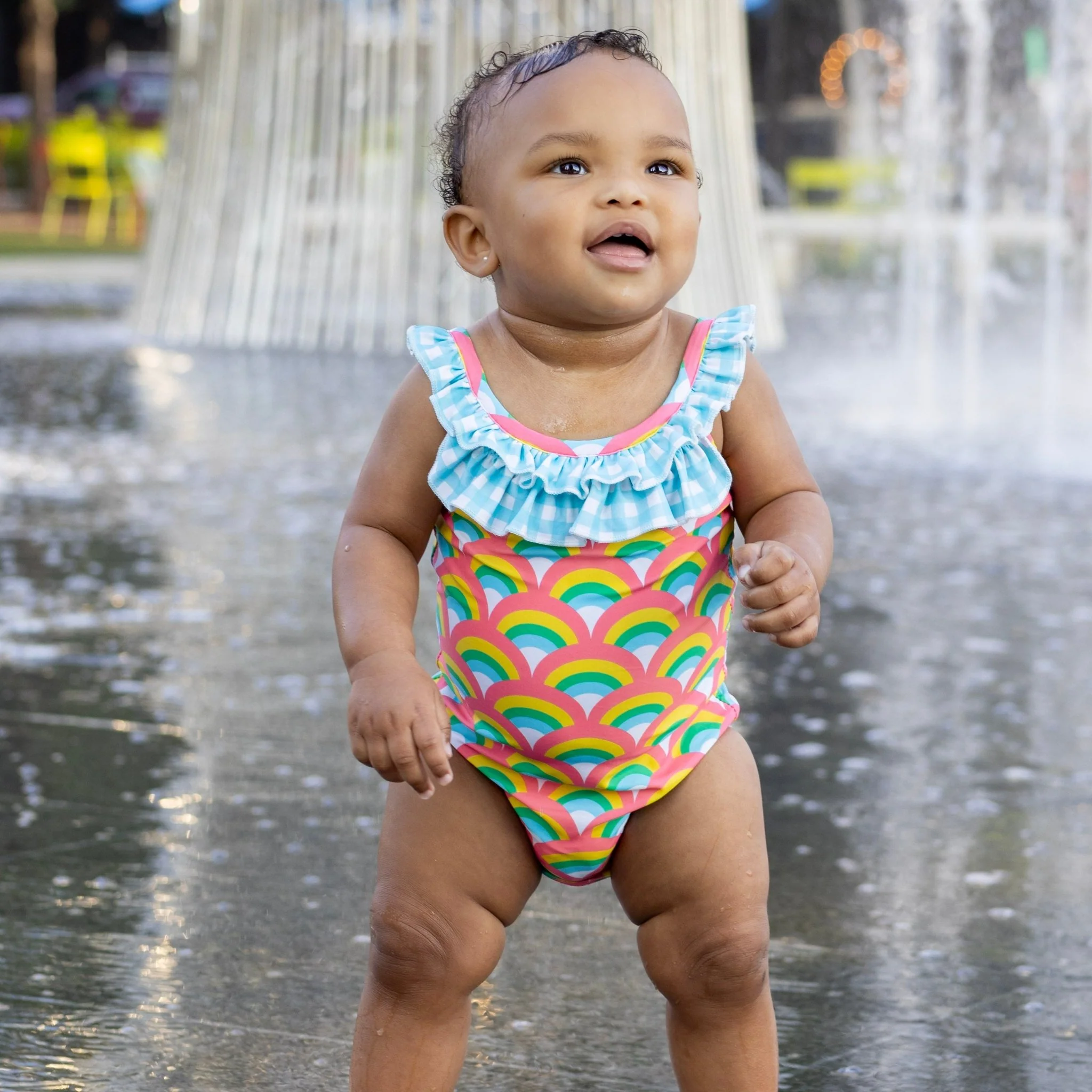 Bow Back Swimsuit - Retro Rainbow - Image 3