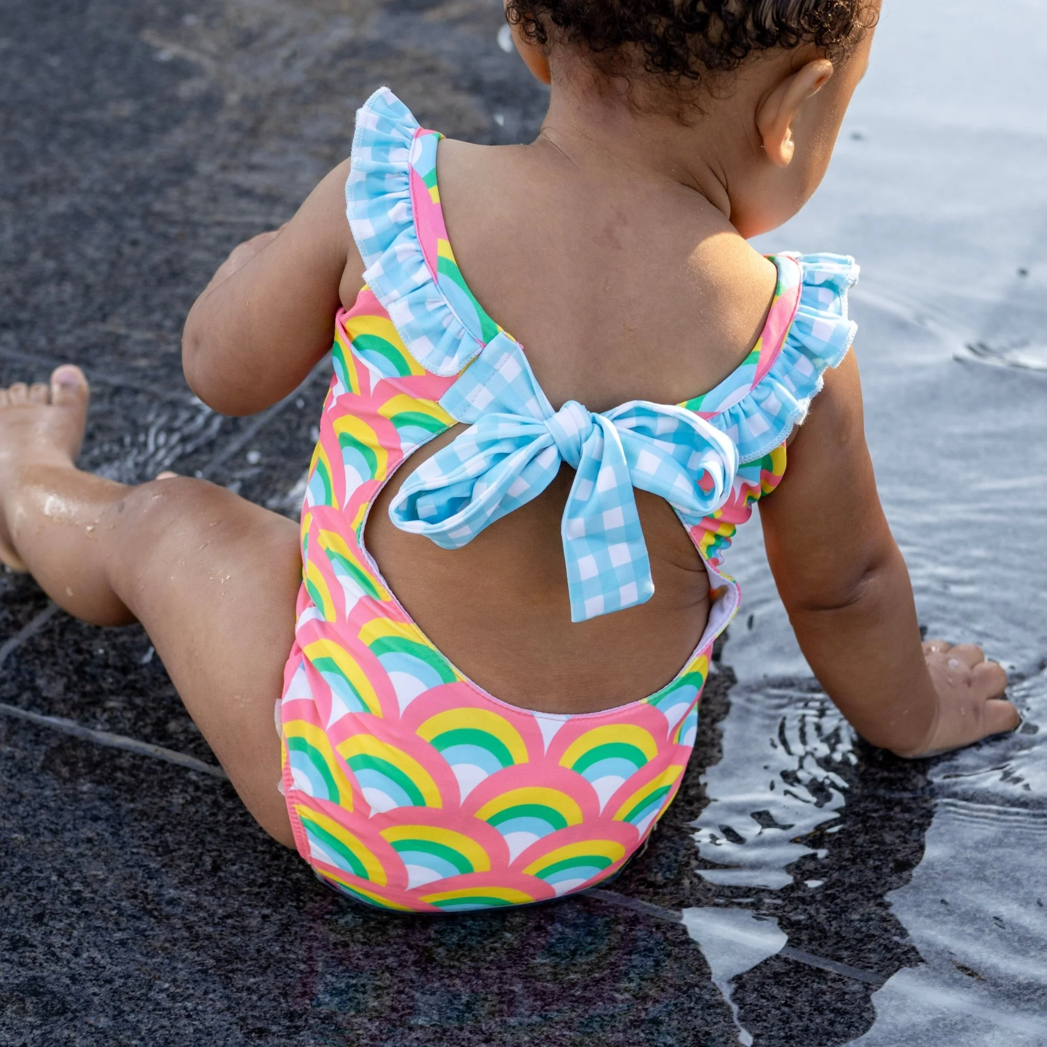 Bow Back Swimsuit - Retro Rainbow - Image 4