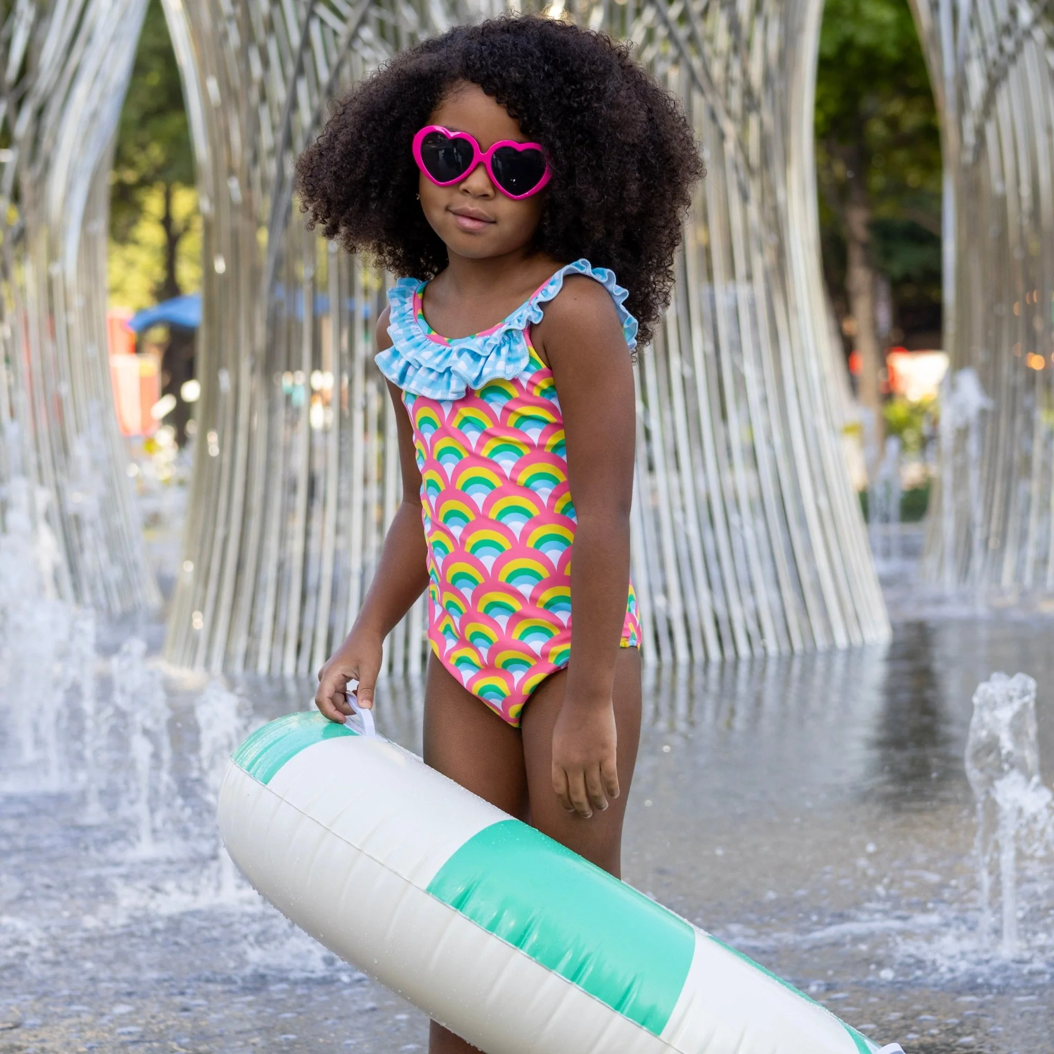 Bow Back Swimsuit - Retro Rainbow - Image 6