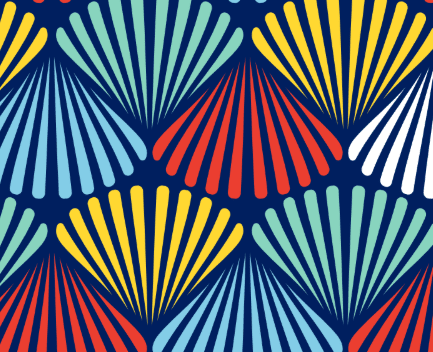 Bow Back Swimsuit - Rainbow Shells on Navy - Image 7