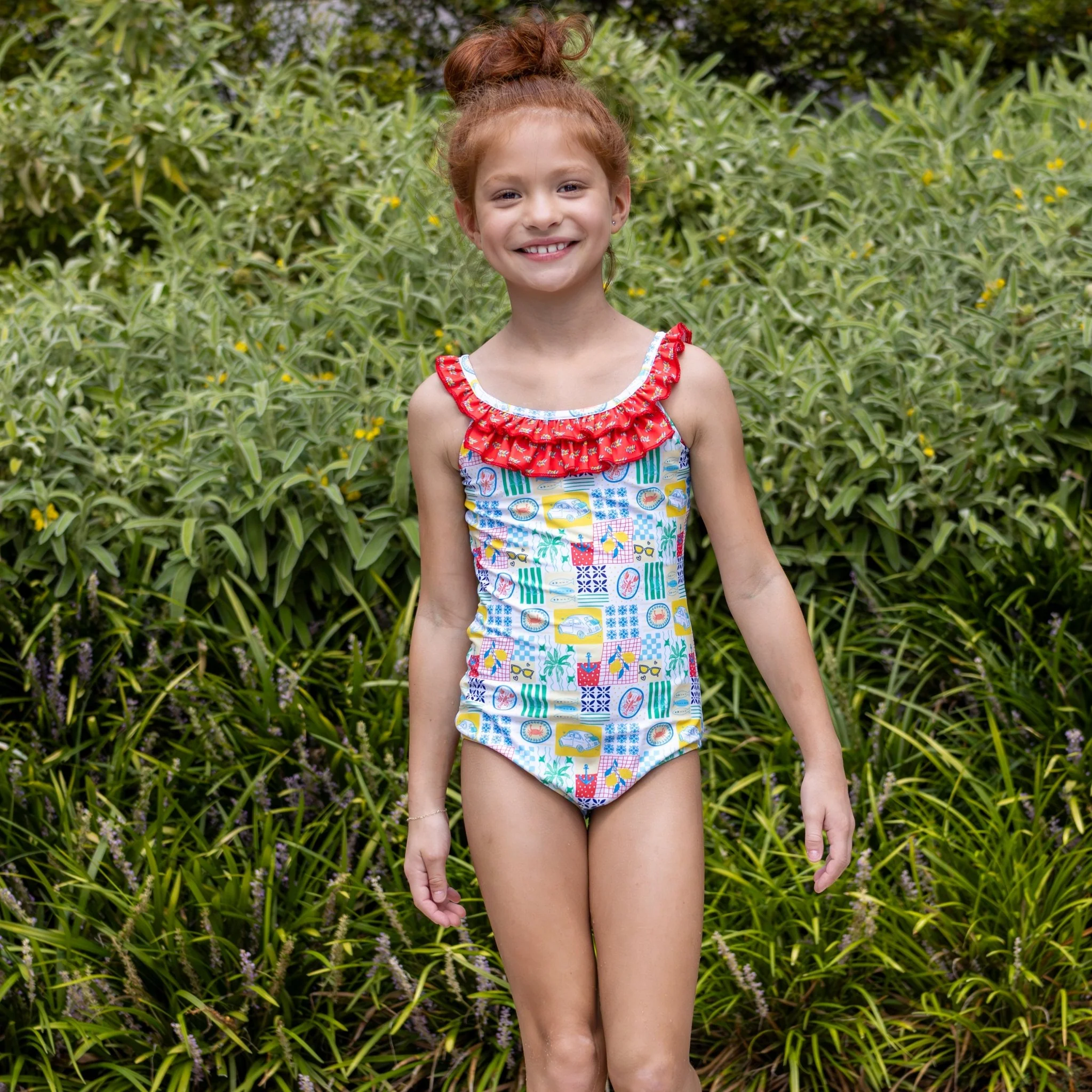 Bow Back Swimsuit - Positano Picnic - Image 3