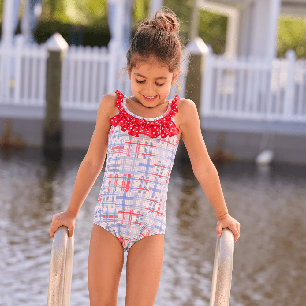 Bow Back Swimsuit - Cape Cod Madras - Image 3