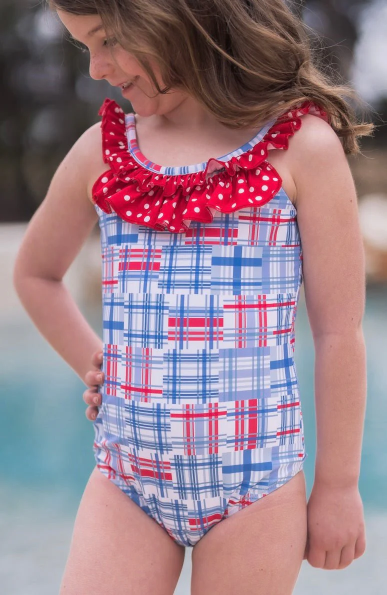 Bow Back Swimsuit - Cape Cod Madras - Image 5