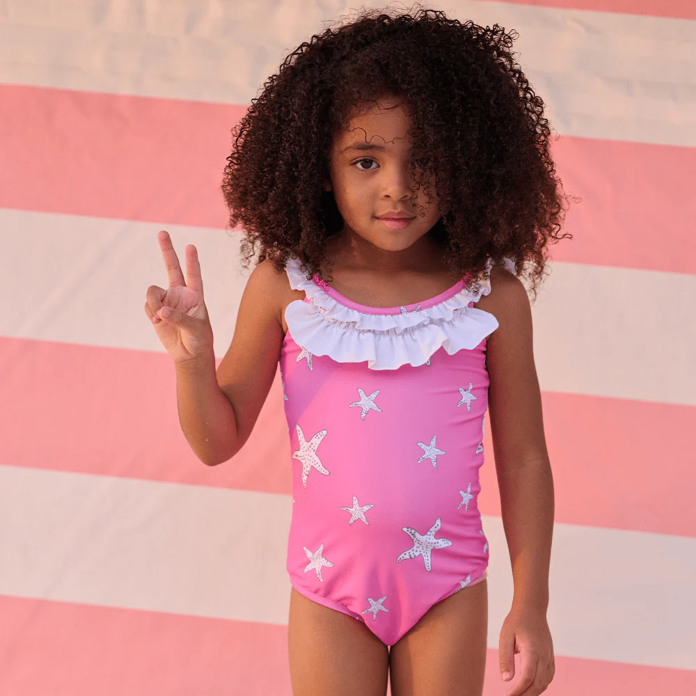 Bowback Swimsuit - Pink Starfish - Image 2