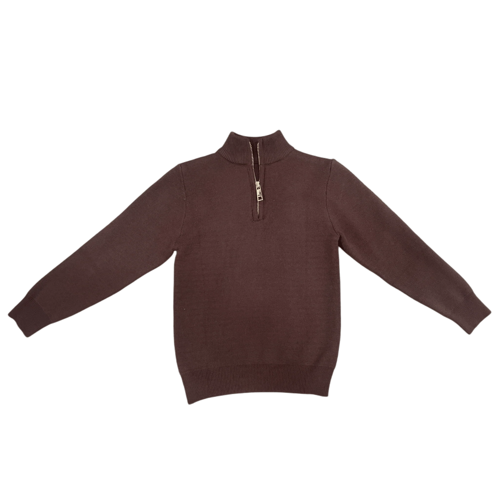 Mini Scott 3/4 Zip Sweater - Espresso - Image 5