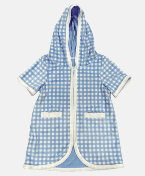 Boys Swim Cover Up - Blue Gingham - Image 5