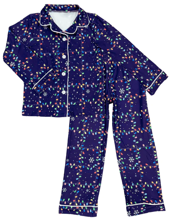 Button Down Pajamas - Christmas Lights Holiday Lounge - Image 4