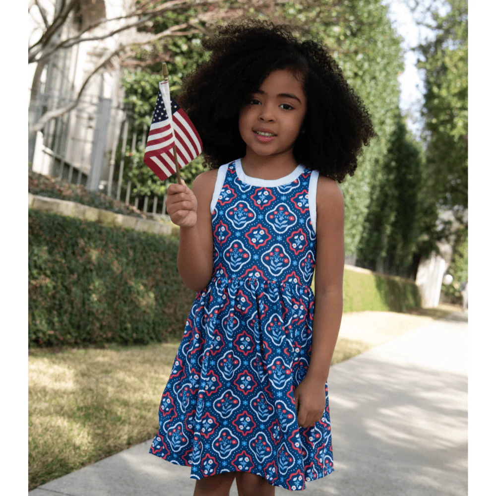 Charlene Strappy Dress - Independence Garden - Image 4