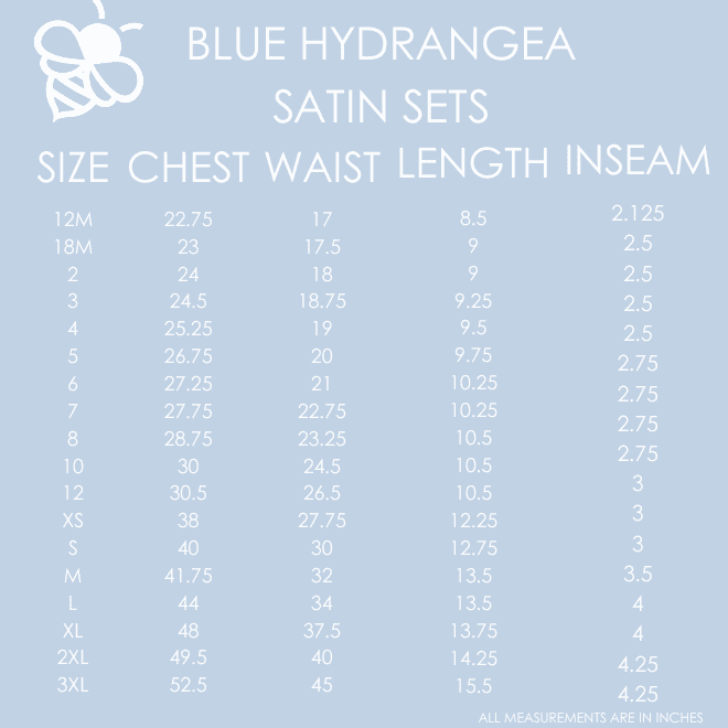 Mini Charlie Satin Short Set - Blue Hydrangeas - Image 4