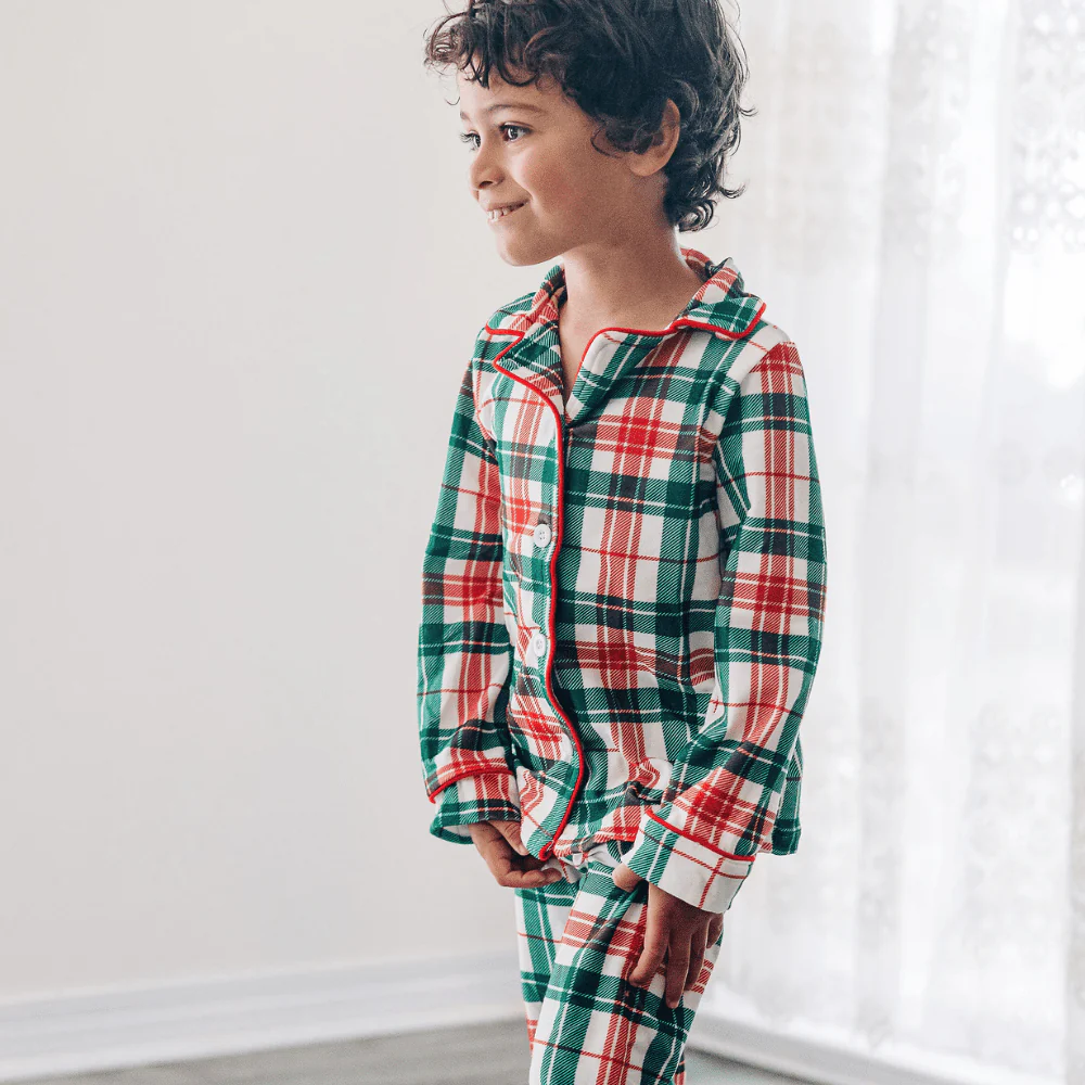 Kids Christmas Plaid - Button Down Pajamas - Image 6