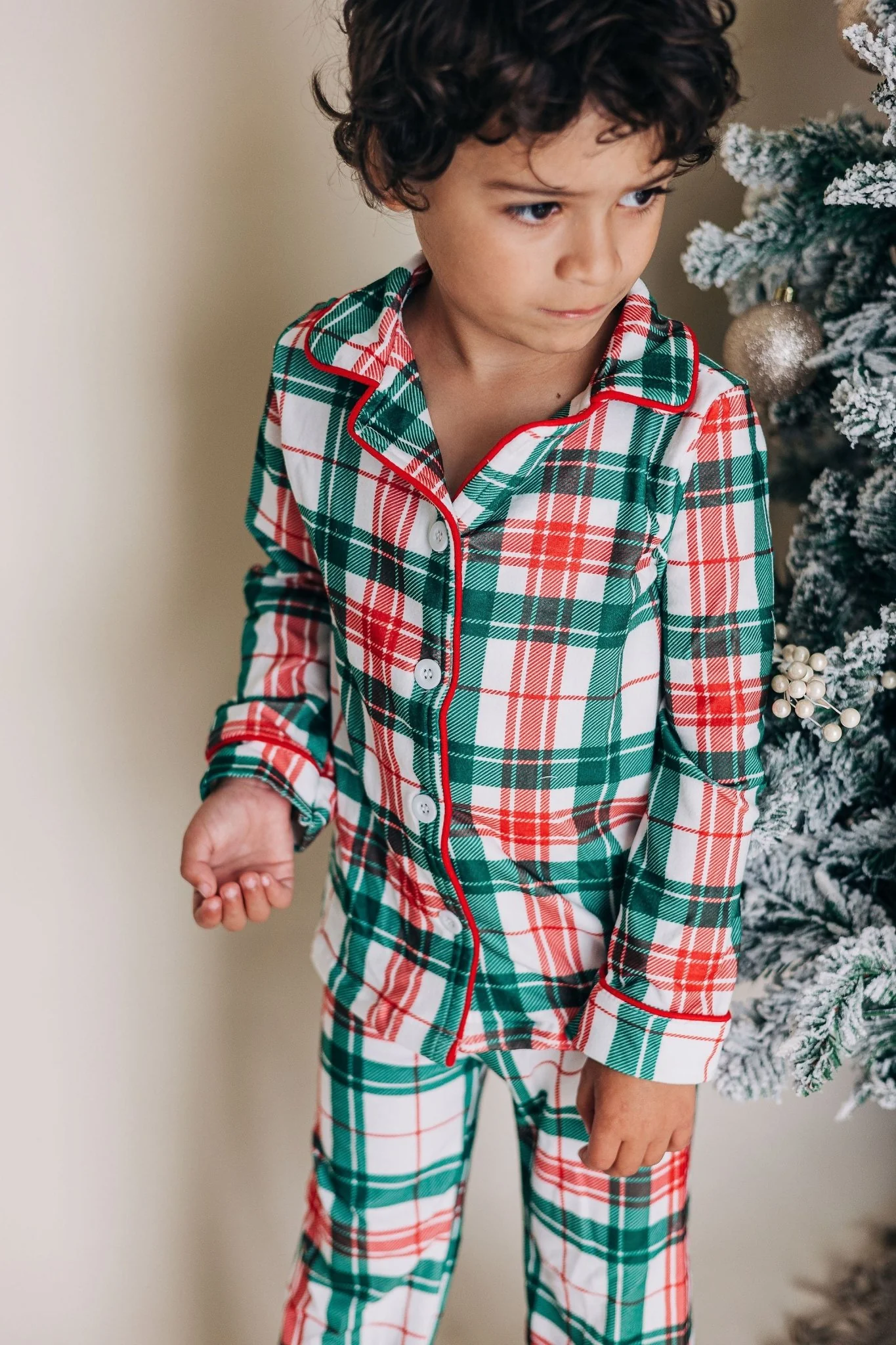Kids Christmas Plaid - Button Down Pajamas - Image 8