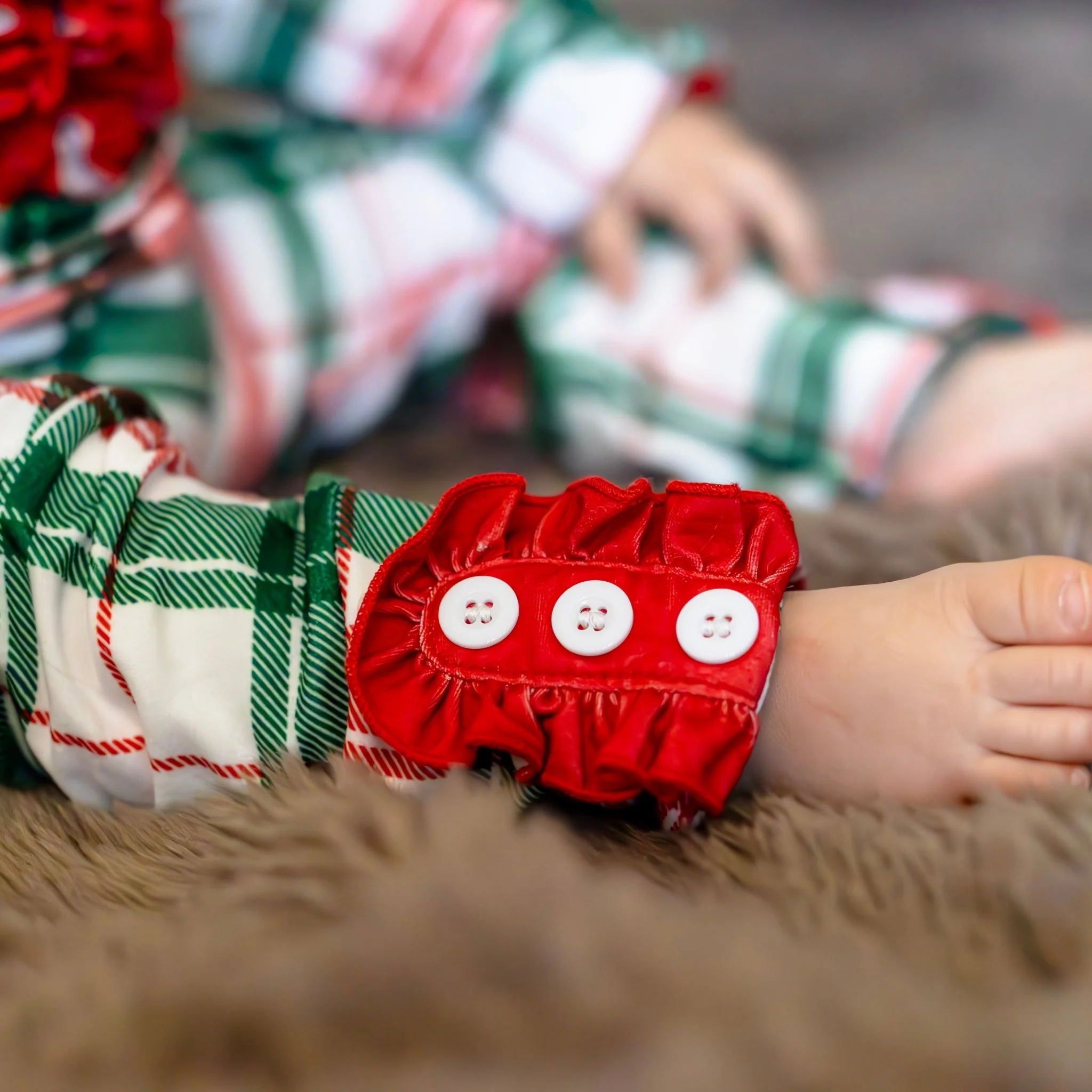 Ruffle Buttflap Pajamas - Christmas Plaid Holiday Lounge - Image 3