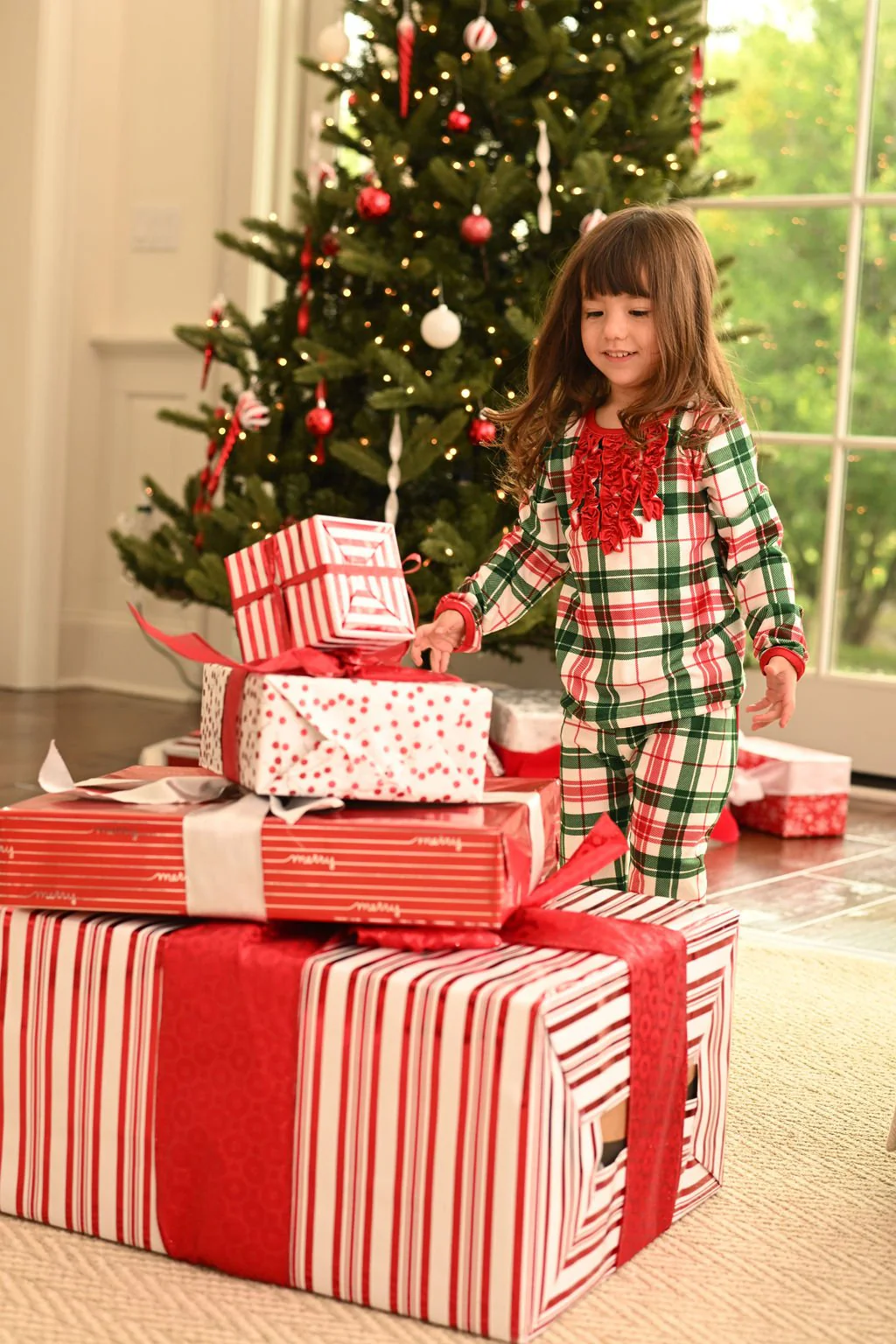 Ruffle Buttflap Pajamas - Christmas Plaid Holiday Lounge - Image 8
