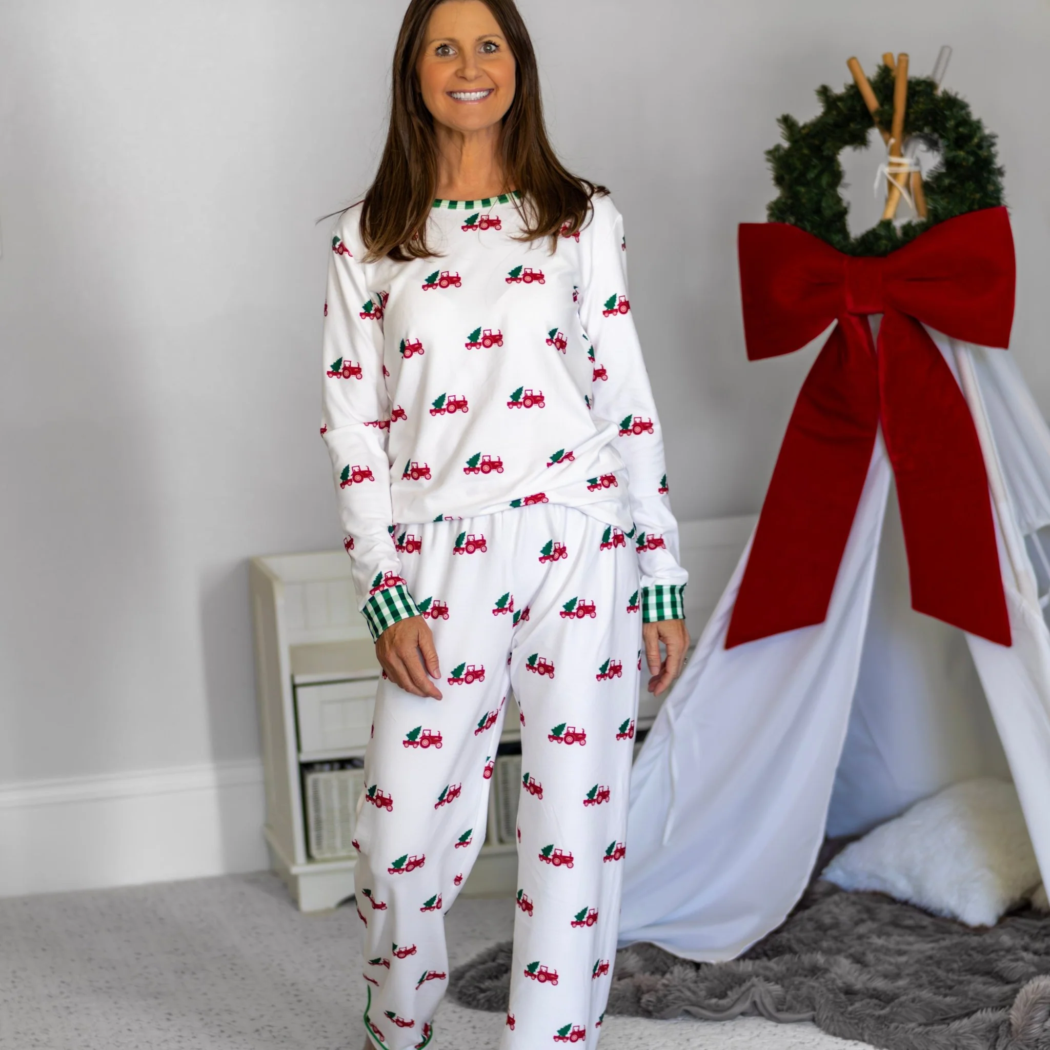 Women Lounge Set - Christmas Tractor Holiday Lounge - Image 2