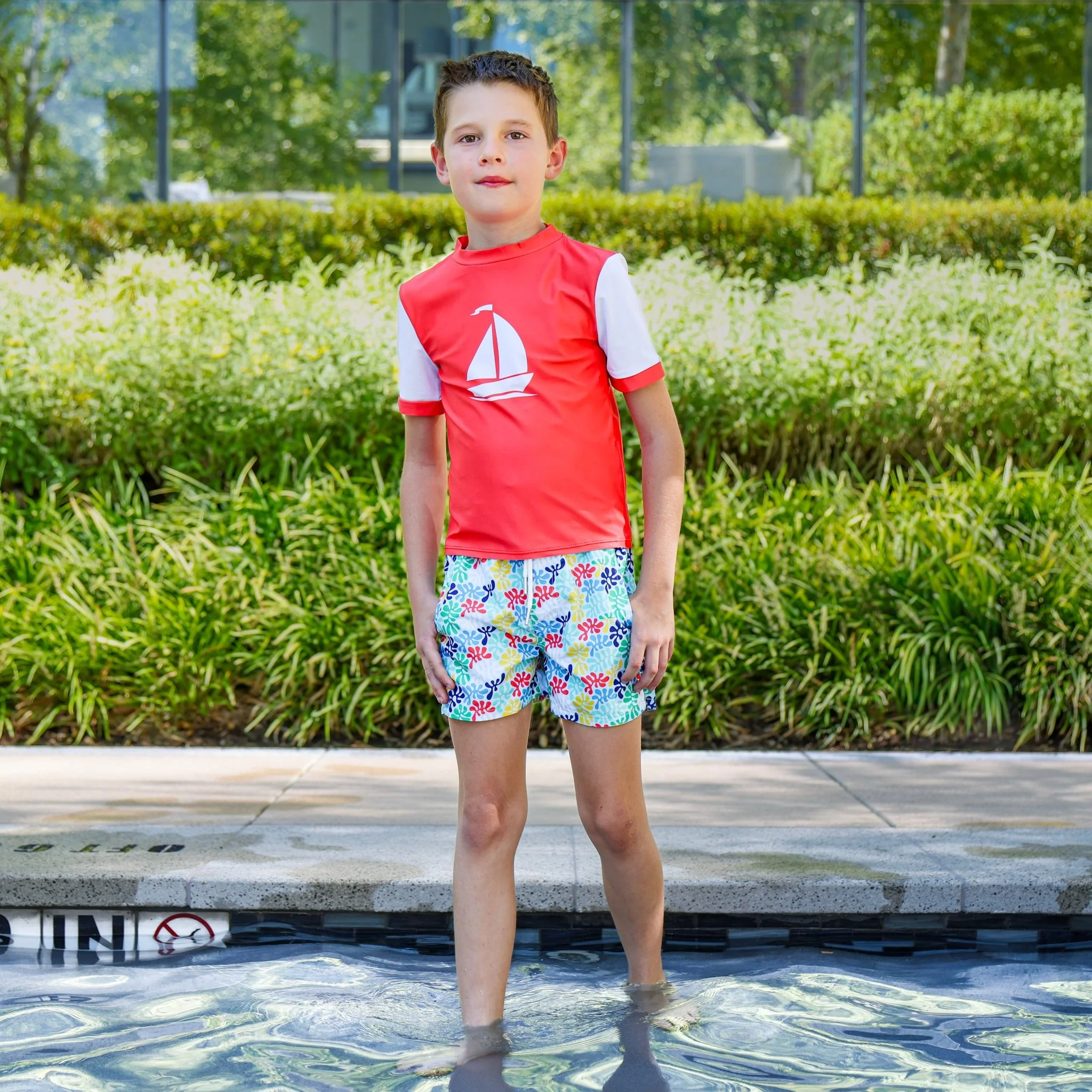 Compression Swim Shorts - Camp Coral - Image 3