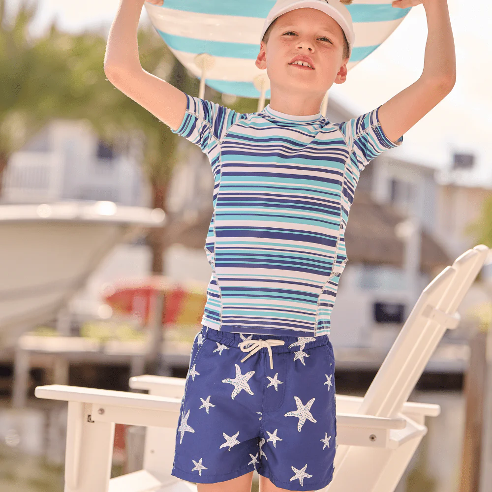 Compression Swim Shorts - Navy Starfish - Image 2