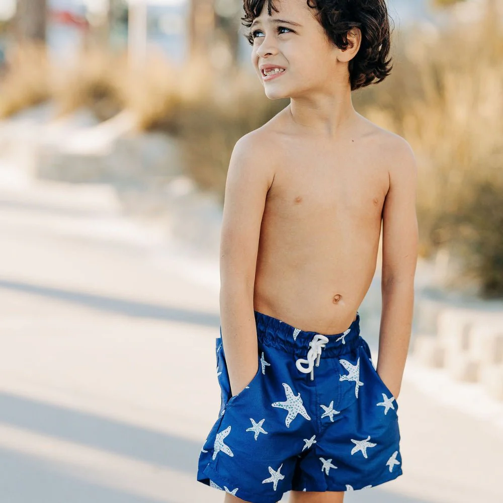 Compression Swim Shorts - Navy Starfish - Image 3