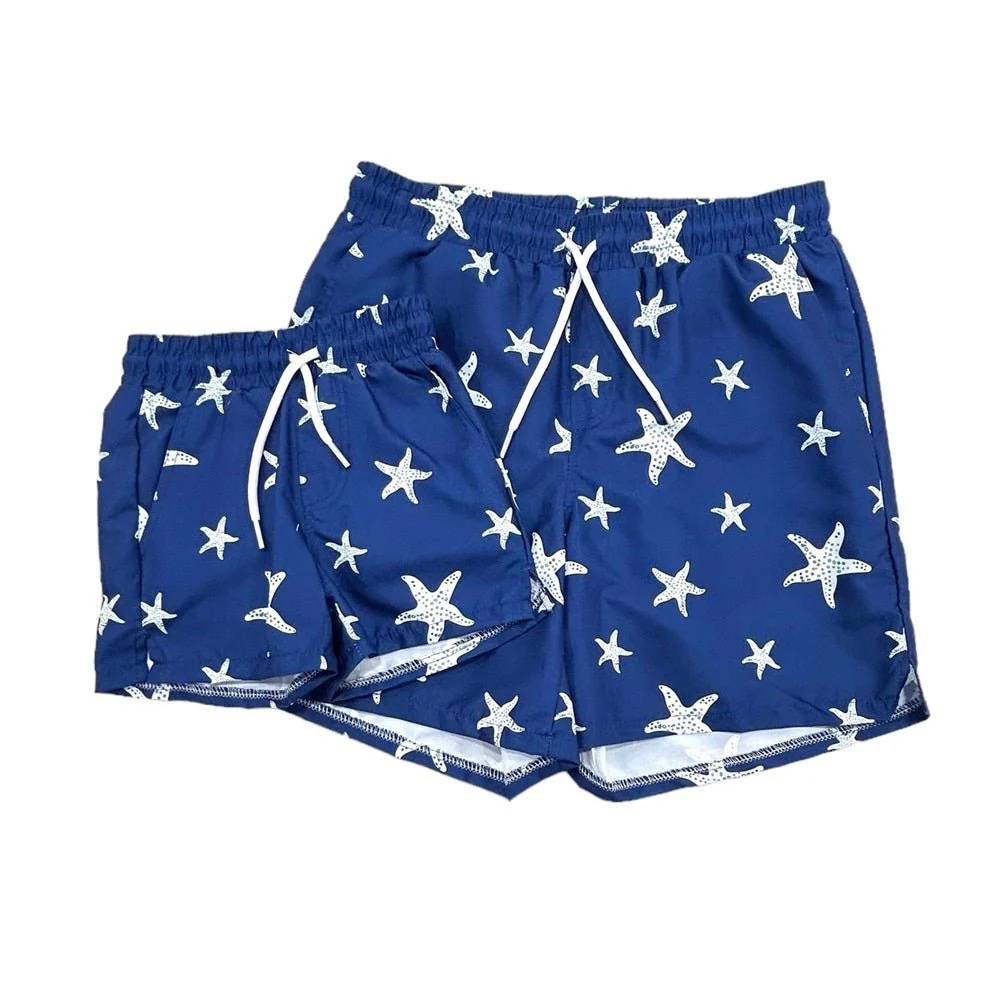 Compression Swim Shorts - Navy Starfish - Image 7