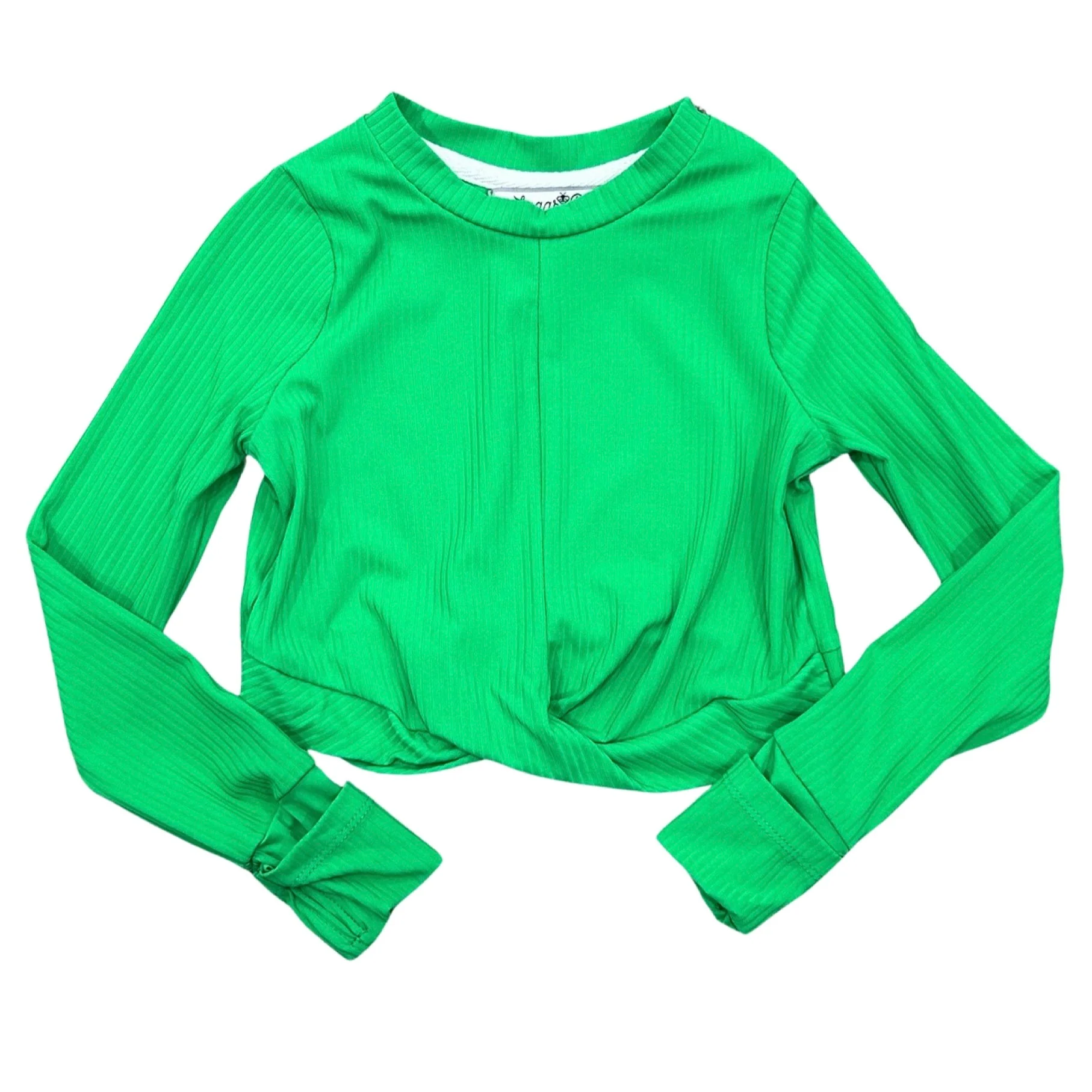 Crop Knot Long Sleeve - Emerald - Image 3