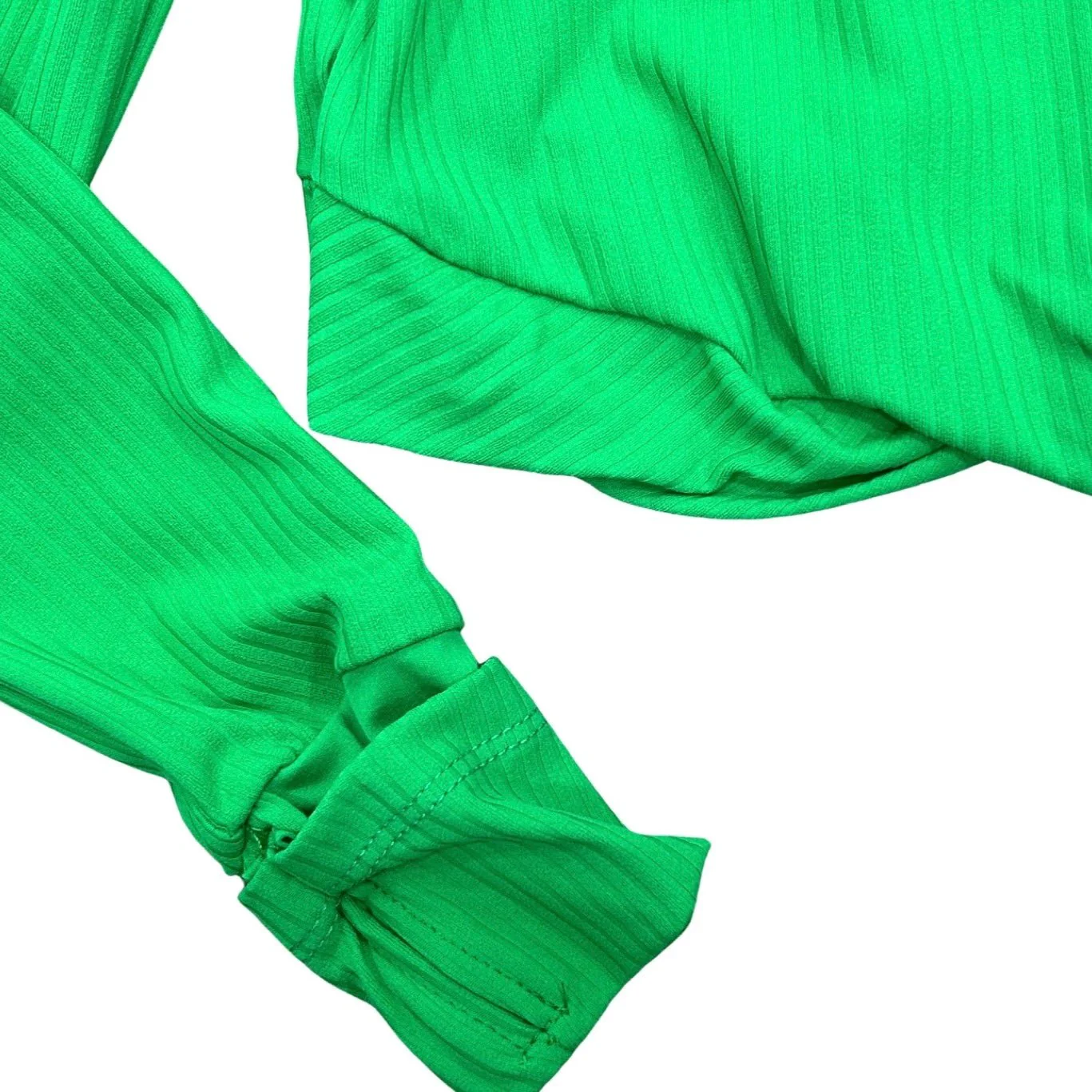 Crop Knot Long Sleeve - Emerald - Image 4