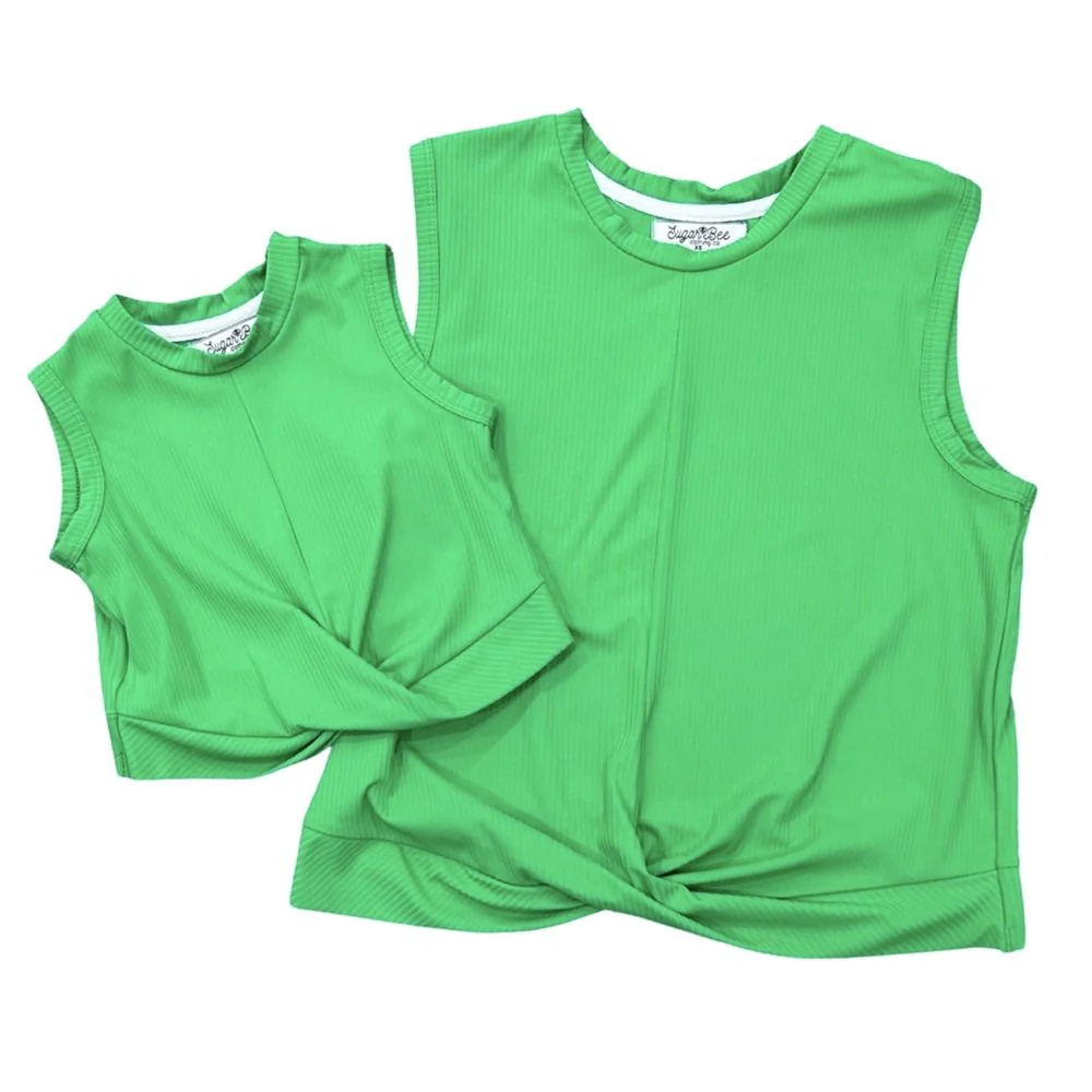 Crop Knot Tank - Emerald - Image 3