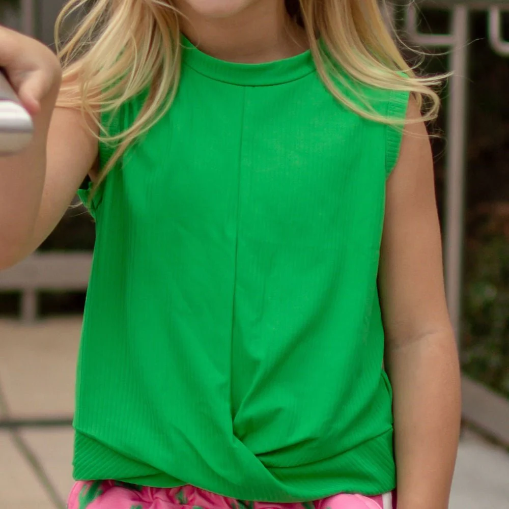 Crop Knot Tank - Emerald - Image 7