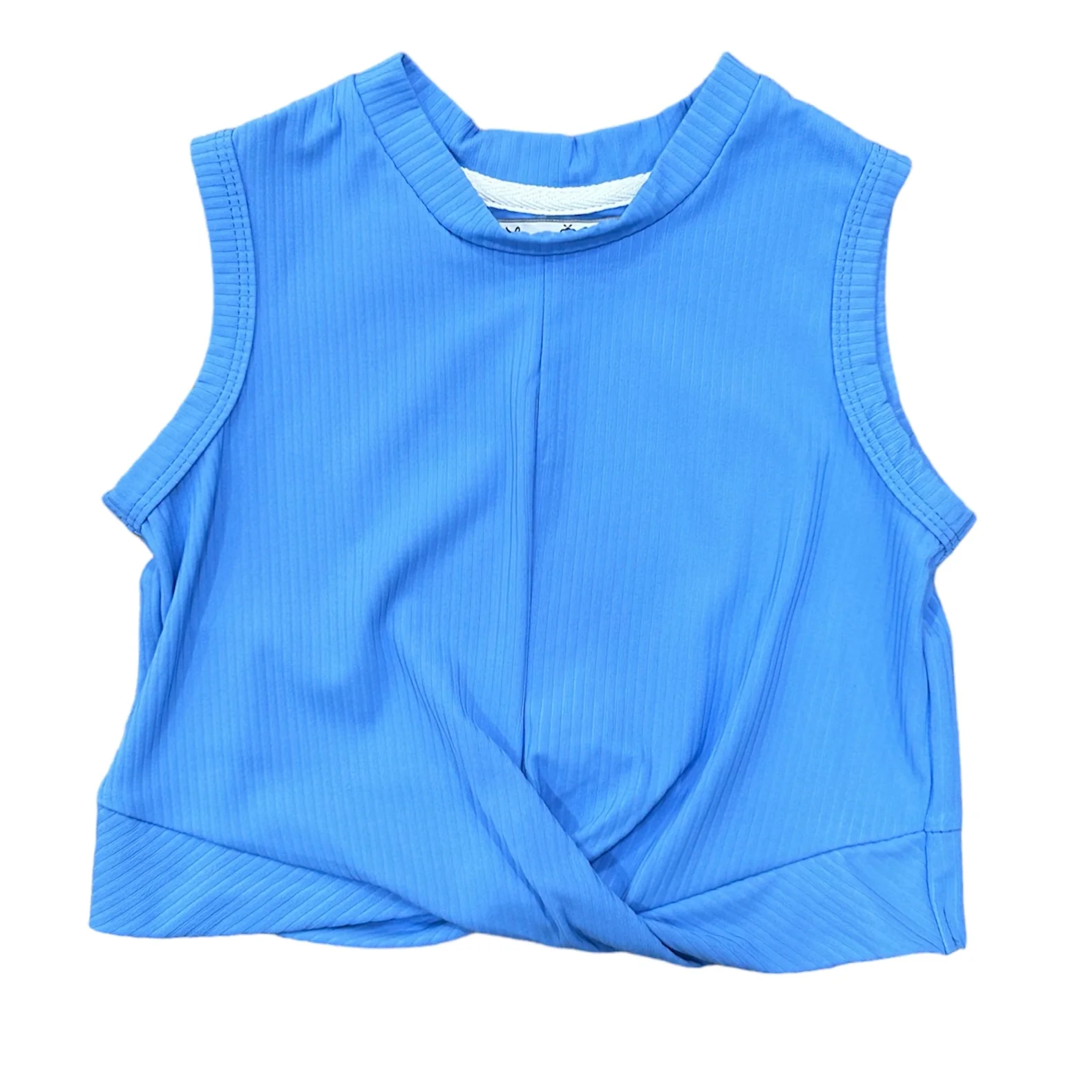 Crop Knot Tank - French Blue - Image 4